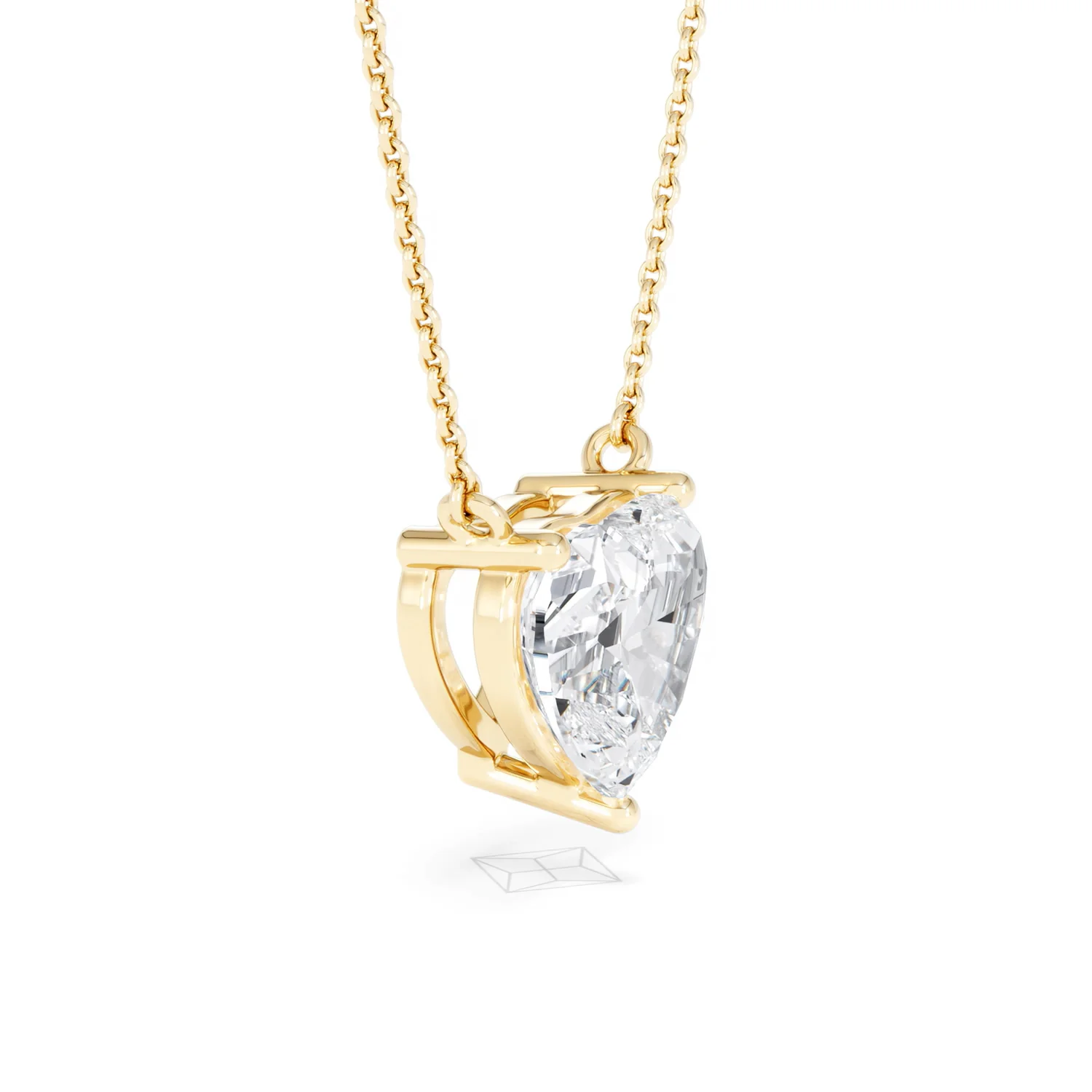 Wanderlust 3.00ct Floating Heart Cut Lab Diamond Necklaces in 9K Yellow Gold - Image 23
