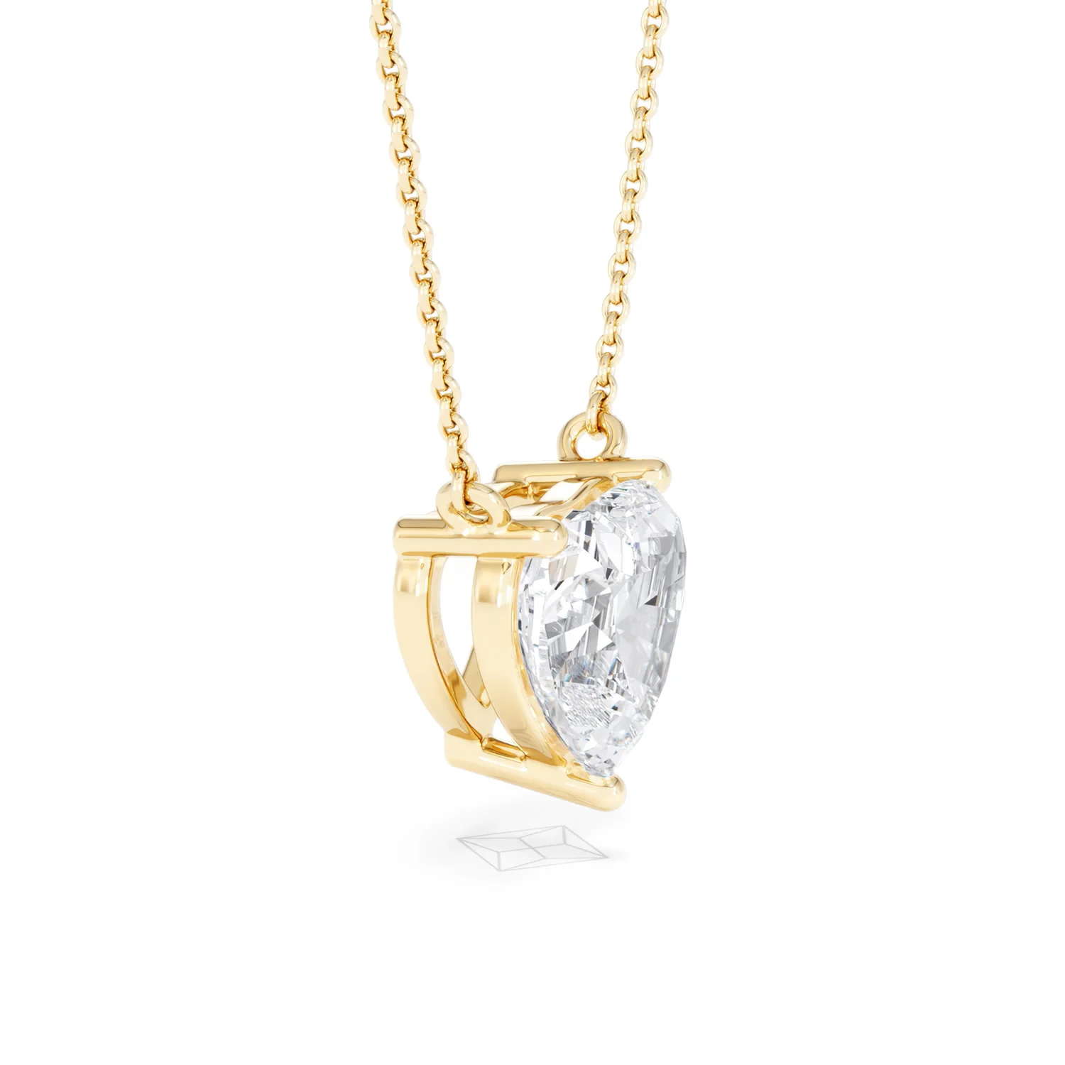 Wanderlust 3.00ct Floating Heart Cut Lab Diamond Necklaces in 9K Yellow Gold - Image 24