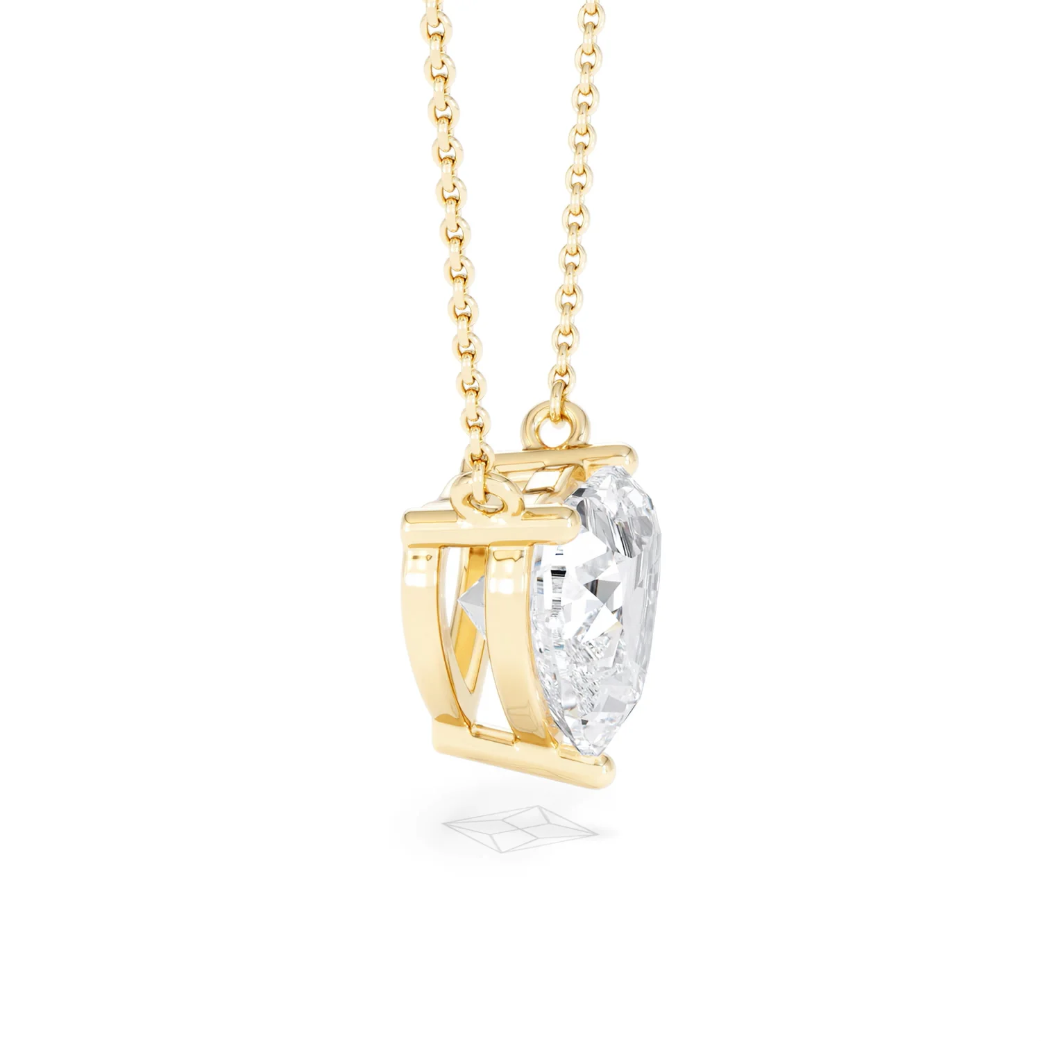 Wanderlust 3.00ct Floating Heart Cut Lab Diamond Necklaces in 9K Yellow Gold - Image 26