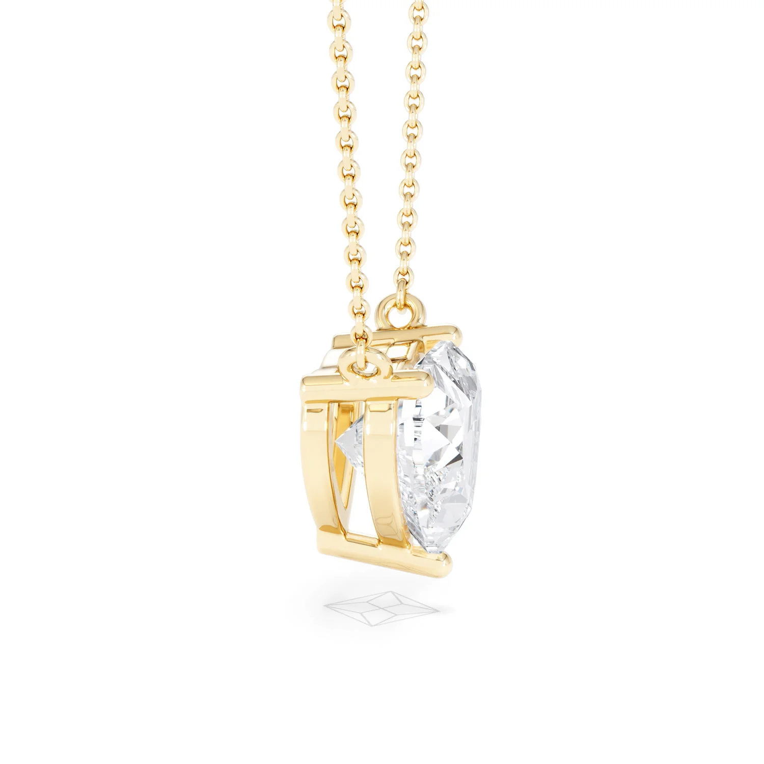 Wanderlust 3.00ct Floating Heart Cut Lab Diamond Necklaces in 9K Yellow Gold - Image 27