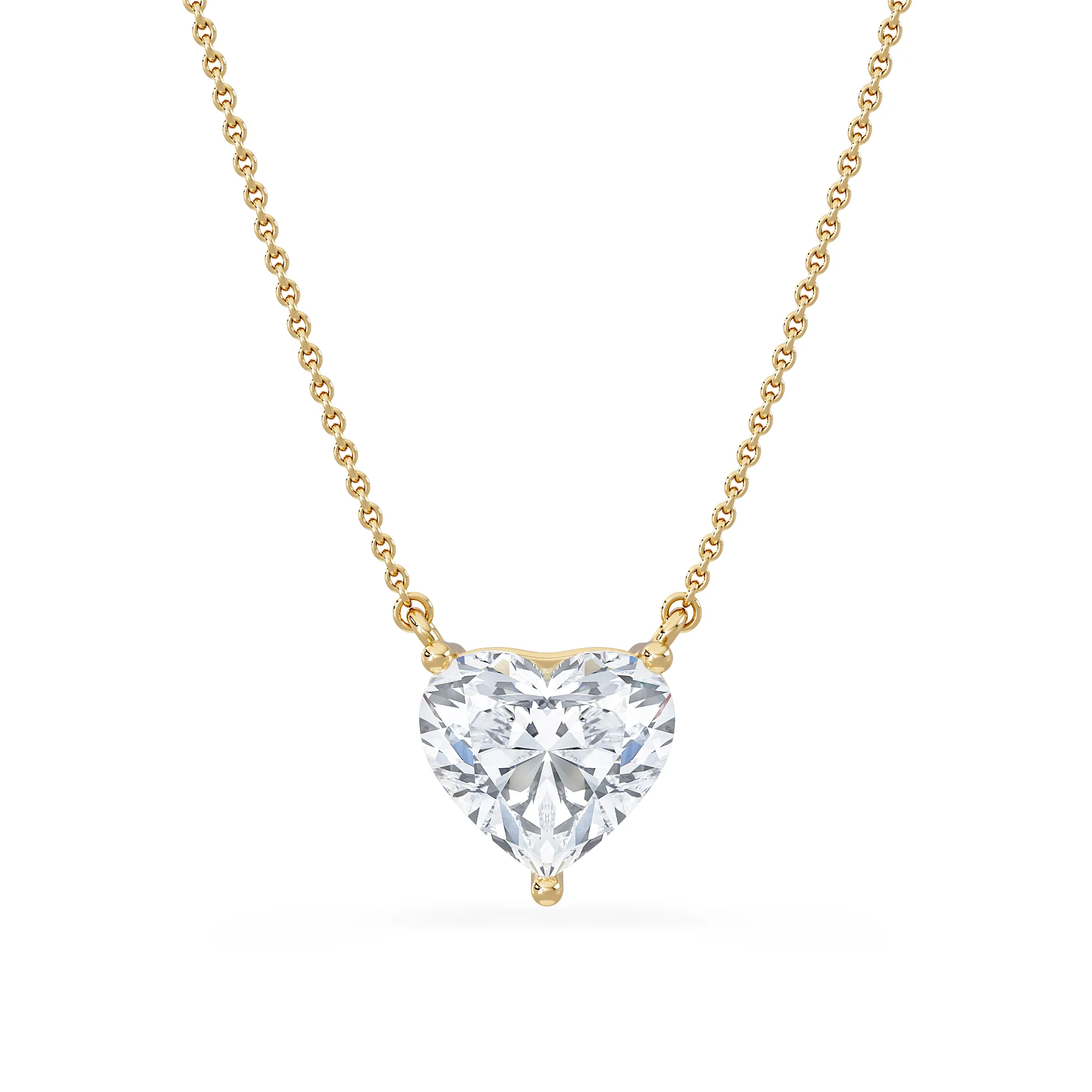 Wanderlust 3.00ct Floating Heart Cut Lab Diamond Necklaces in 9K Yellow Gold - Image 3