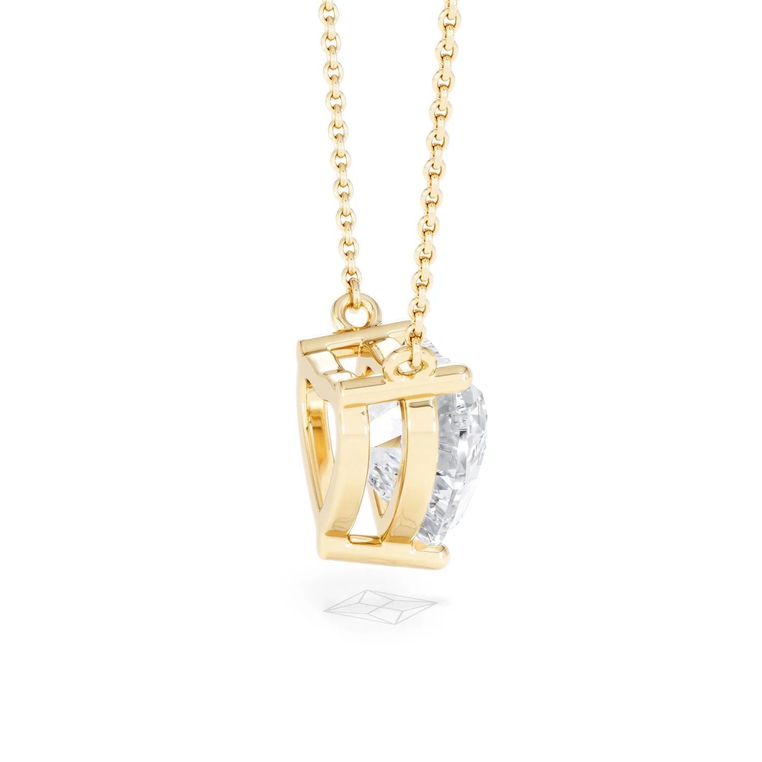 Wanderlust 3.00ct Floating Heart Cut Lab Diamond Necklaces in 9K Yellow Gold - Image 32