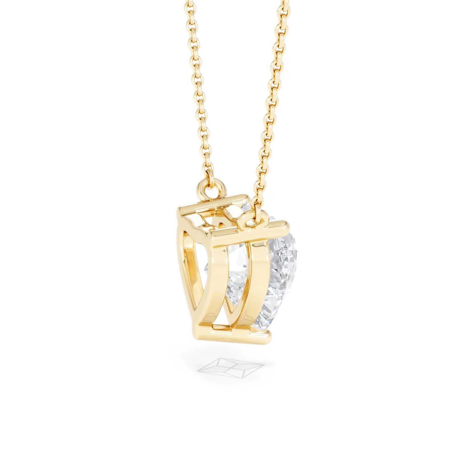 Wanderlust 3.00ct Floating Heart Cut Lab Diamond Necklaces in 9K Yellow Gold - Image 33