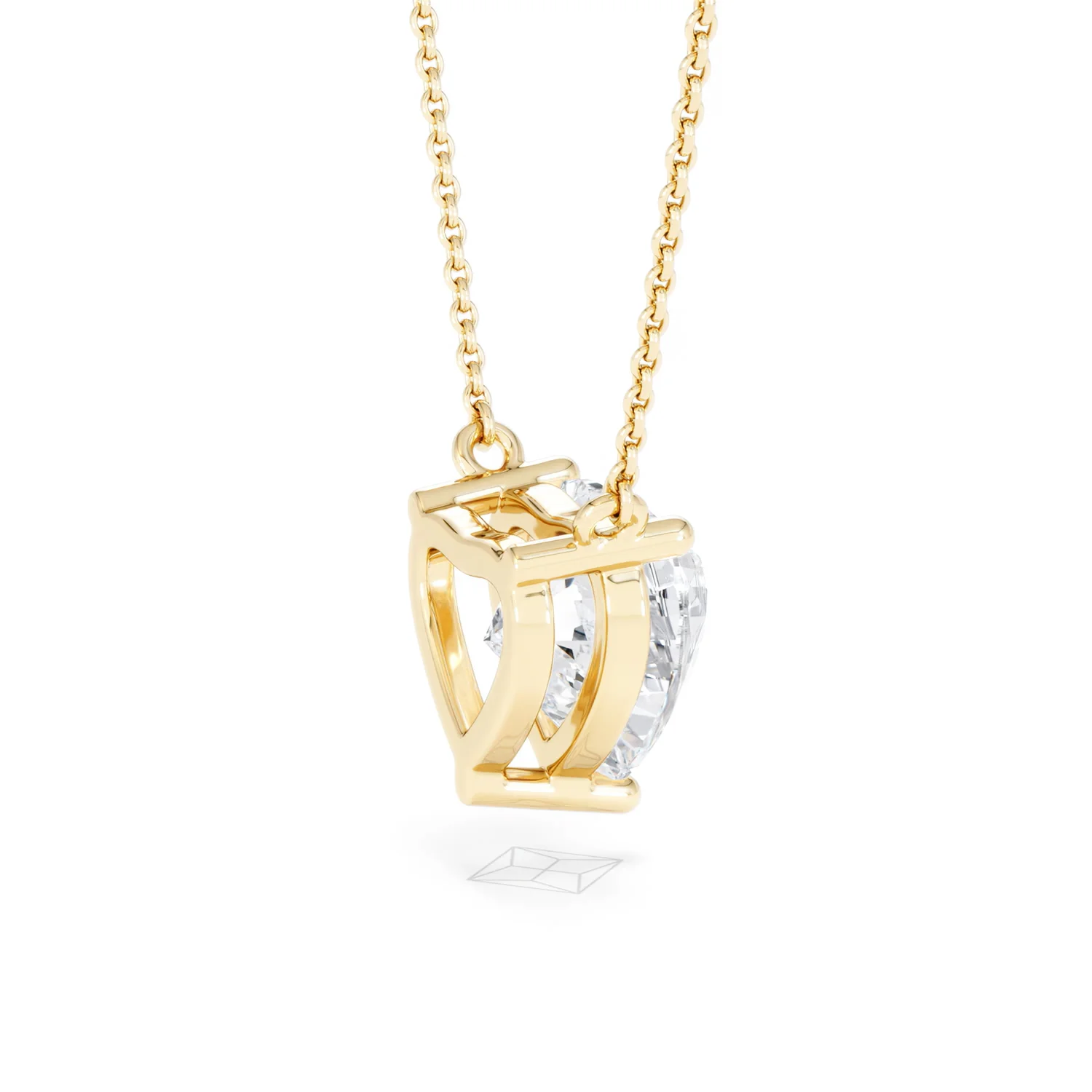 Wanderlust 3.00ct Floating Heart Cut Lab Diamond Necklaces in 9K Yellow Gold - Image 34