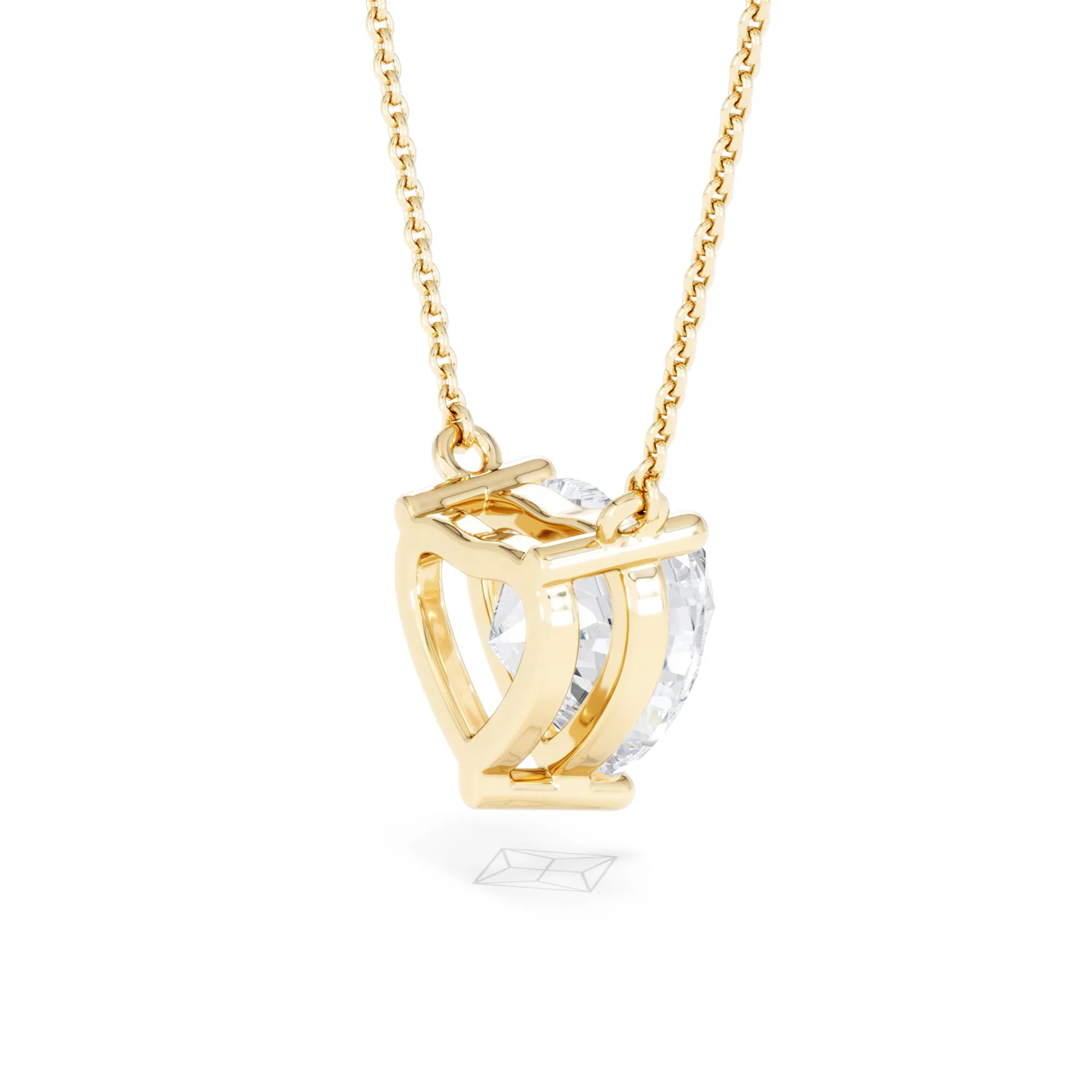 Wanderlust 3.00ct Floating Heart Cut Lab Diamond Necklaces in 9K Yellow Gold - Image 36
