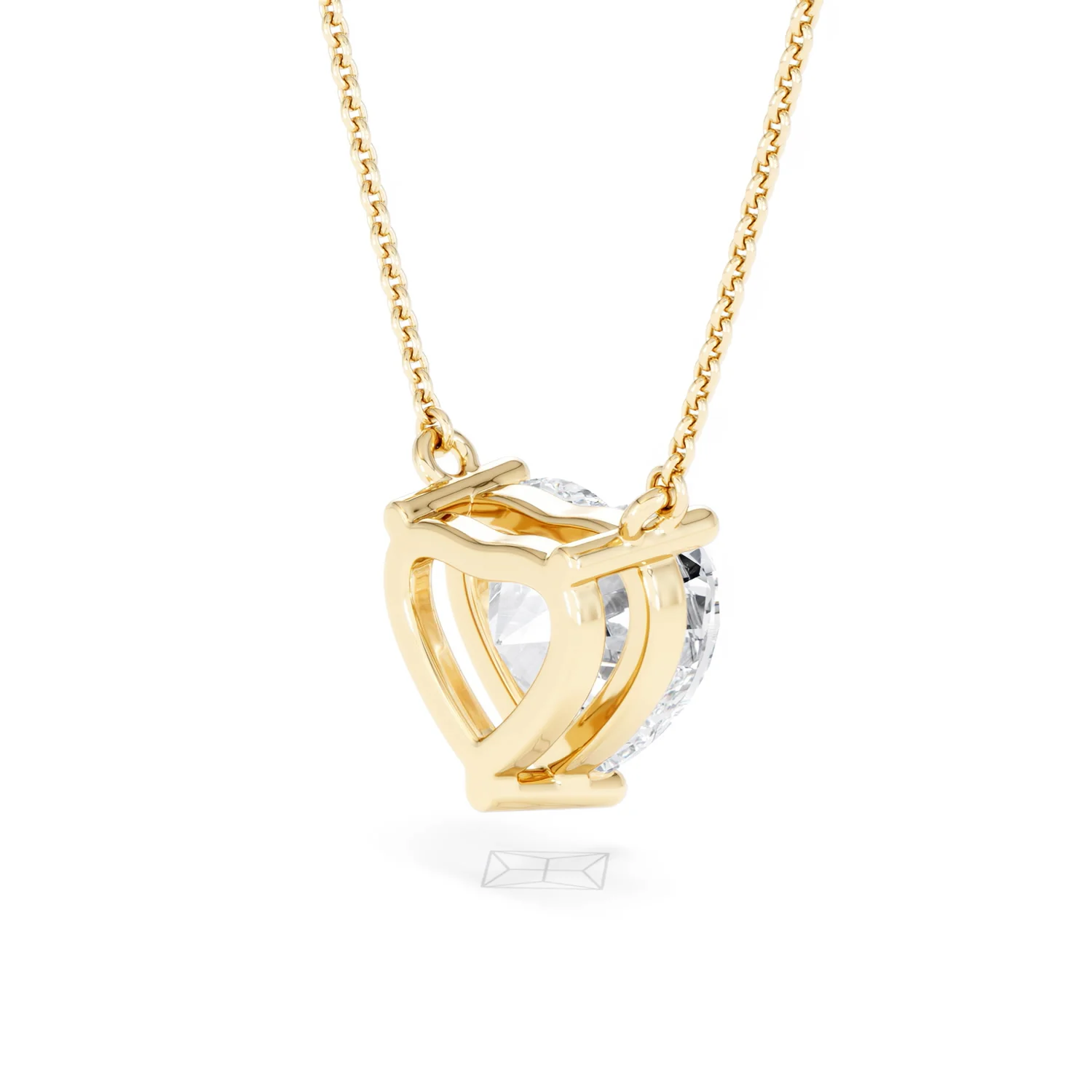 Wanderlust 3.00ct Floating Heart Cut Lab Diamond Necklaces in 9K Yellow Gold - Image 38
