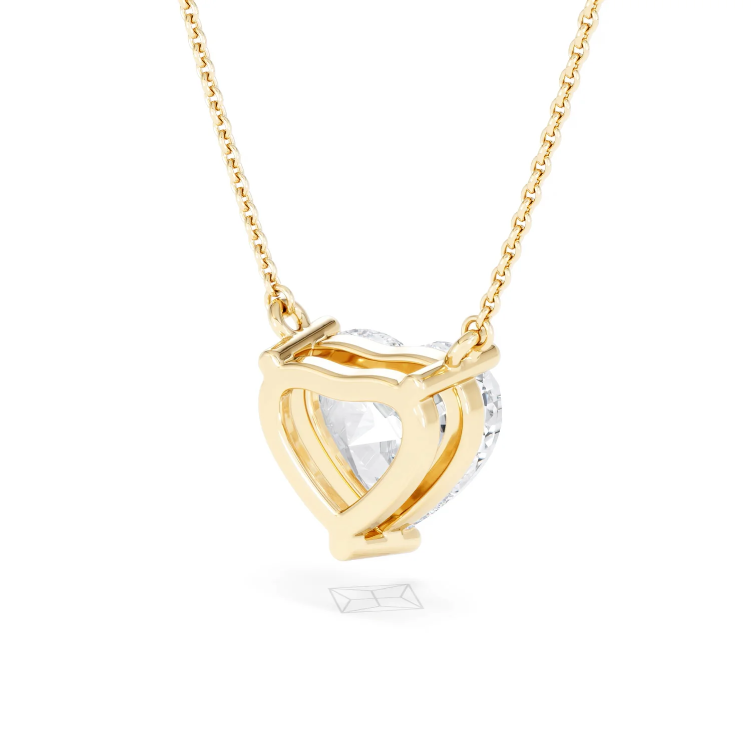 Wanderlust 3.00ct Floating Heart Cut Lab Diamond Necklaces in 9K Yellow Gold - Image 41