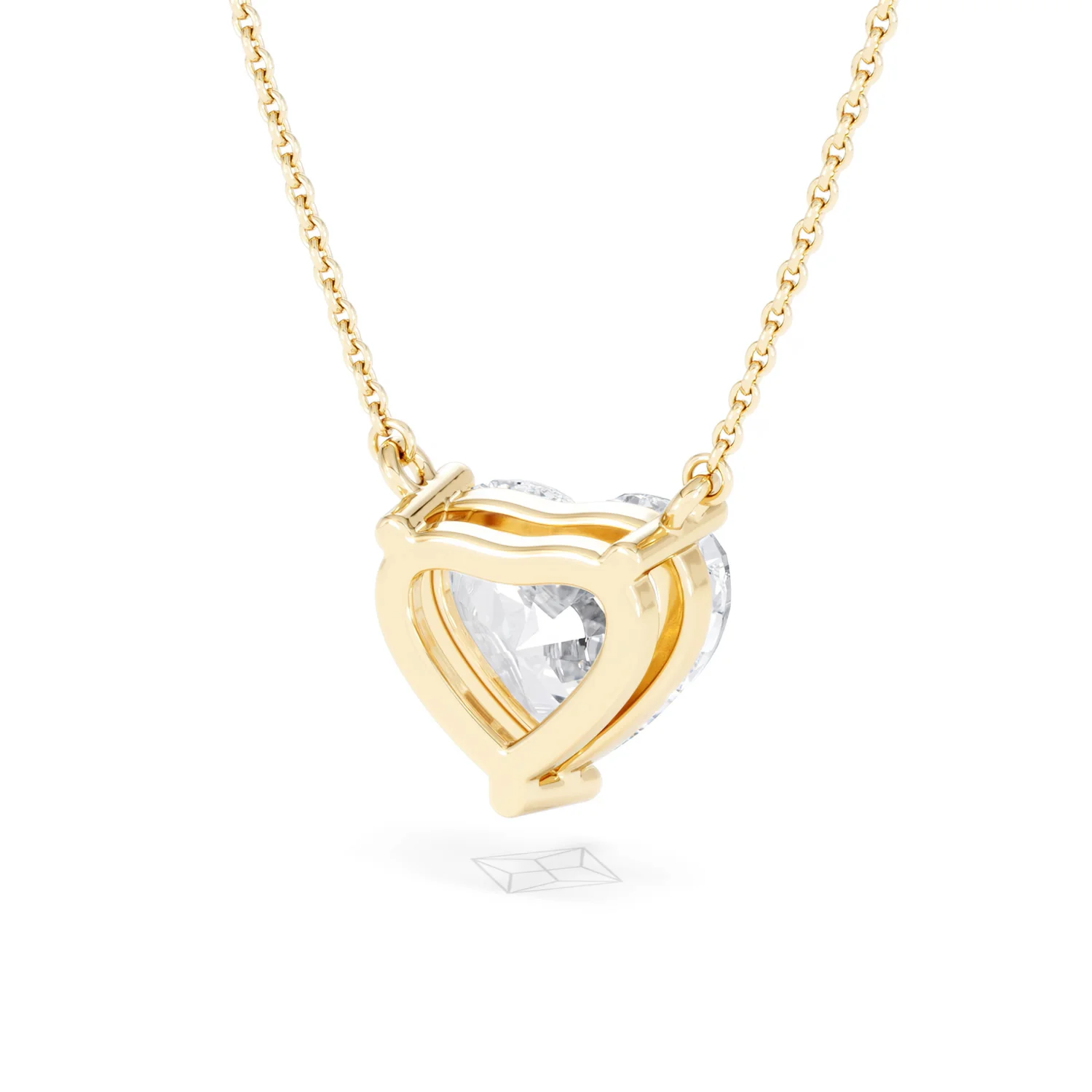 Wanderlust 3.00ct Floating Heart Cut Lab Diamond Necklaces in 9K Yellow Gold - Image 43
