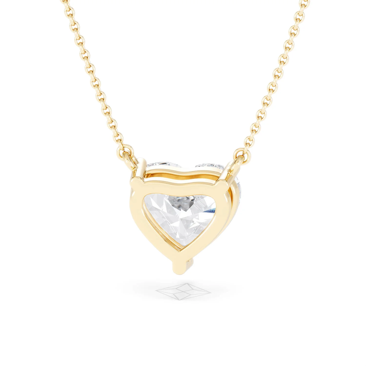 Wanderlust 3.00ct Floating Heart Cut Lab Diamond Necklaces in 9K Yellow Gold - Image 47