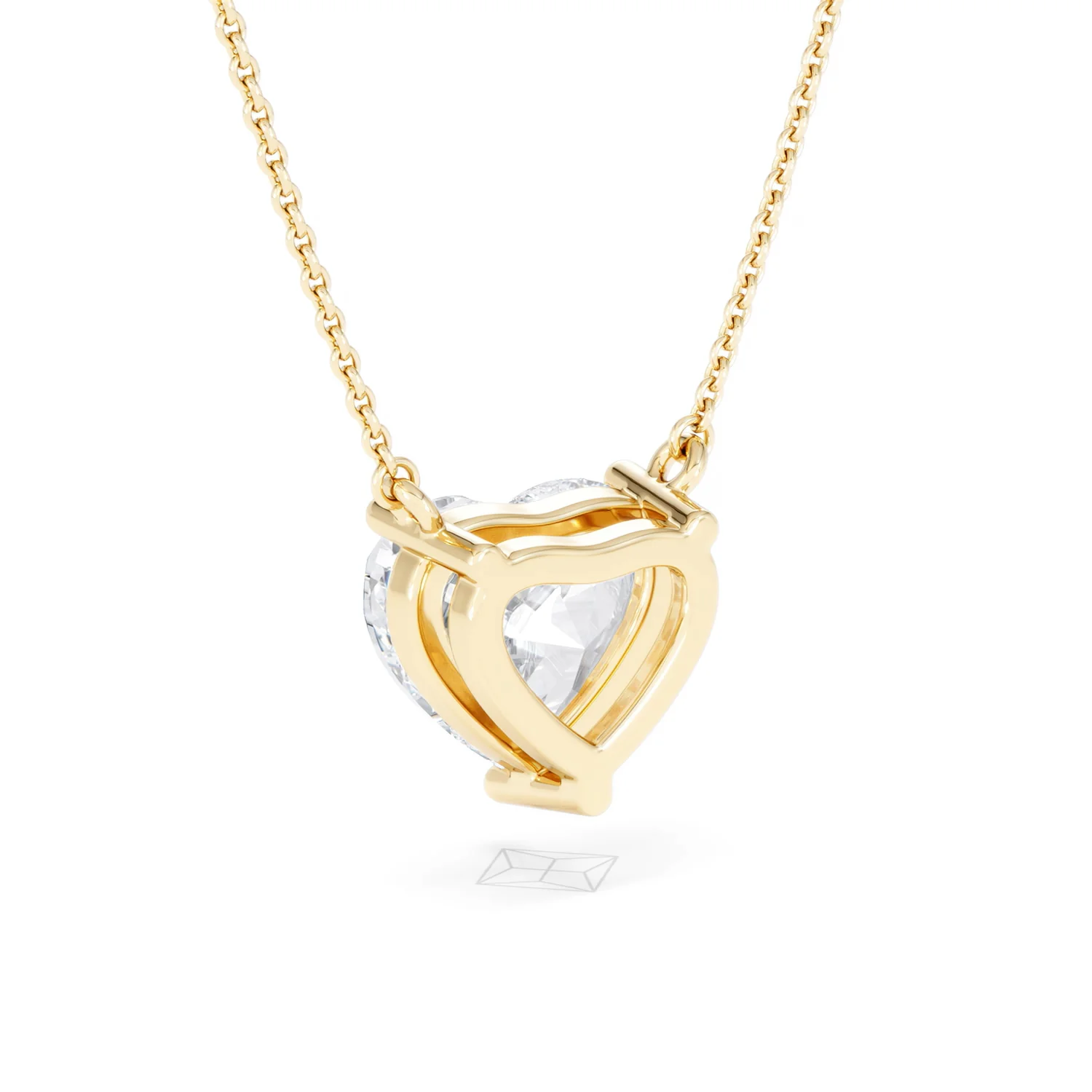 Wanderlust 3.00ct Floating Heart Cut Lab Diamond Necklaces in 9K Yellow Gold - Image 56