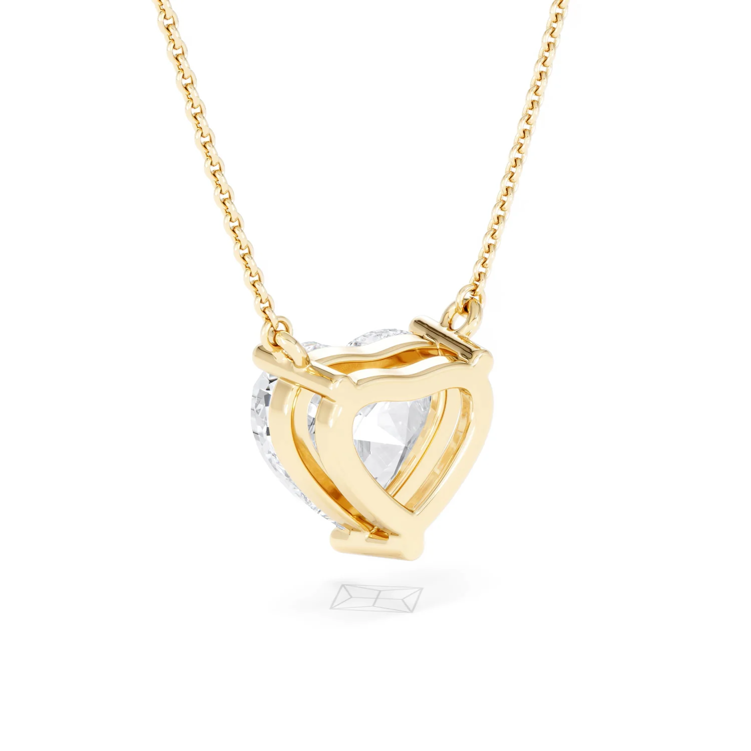 Wanderlust 3.00ct Floating Heart Cut Lab Diamond Necklaces in 9K Yellow Gold - Image 57