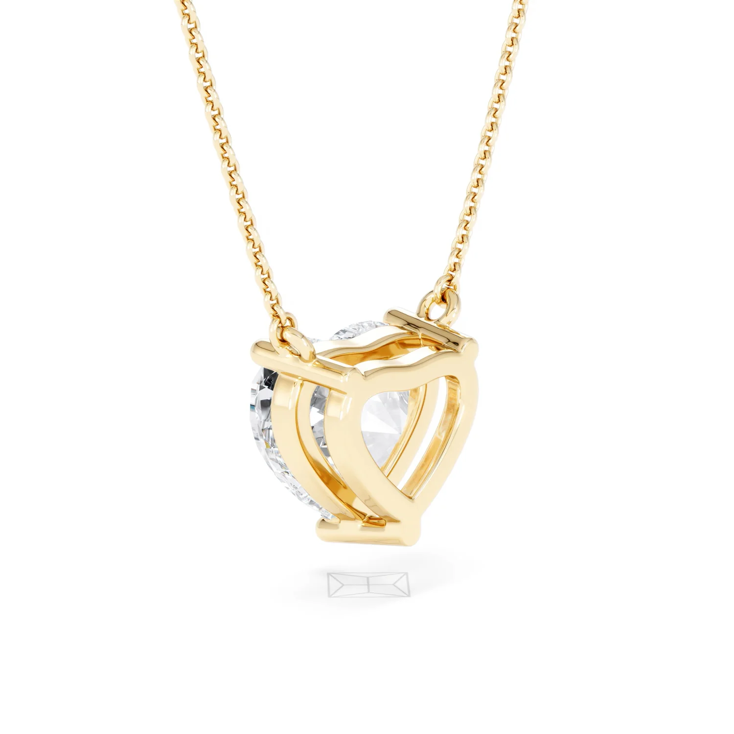 Wanderlust 3.00ct Floating Heart Cut Lab Diamond Necklaces in 9K Yellow Gold - Image 59