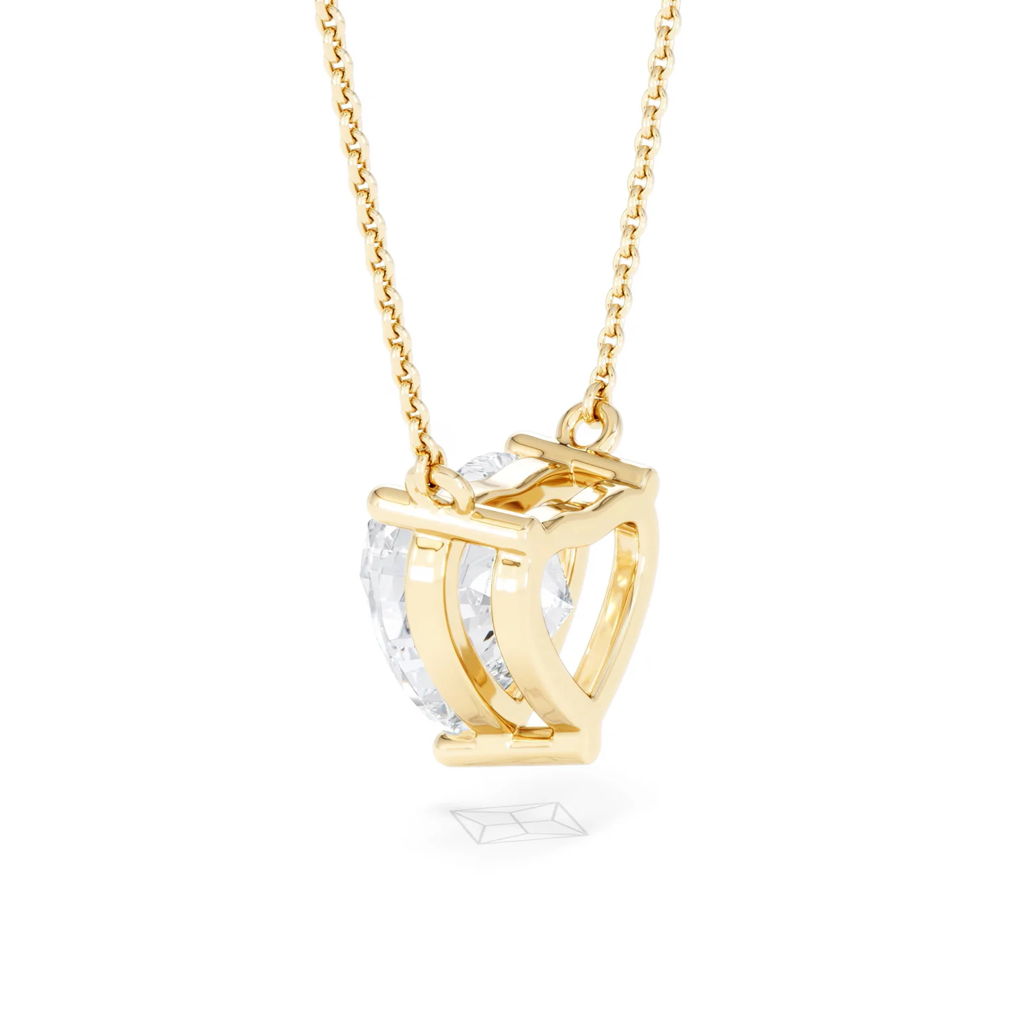 Wanderlust 3.00ct Floating Heart Cut Lab Diamond Necklaces in 9K Yellow Gold - Image 62