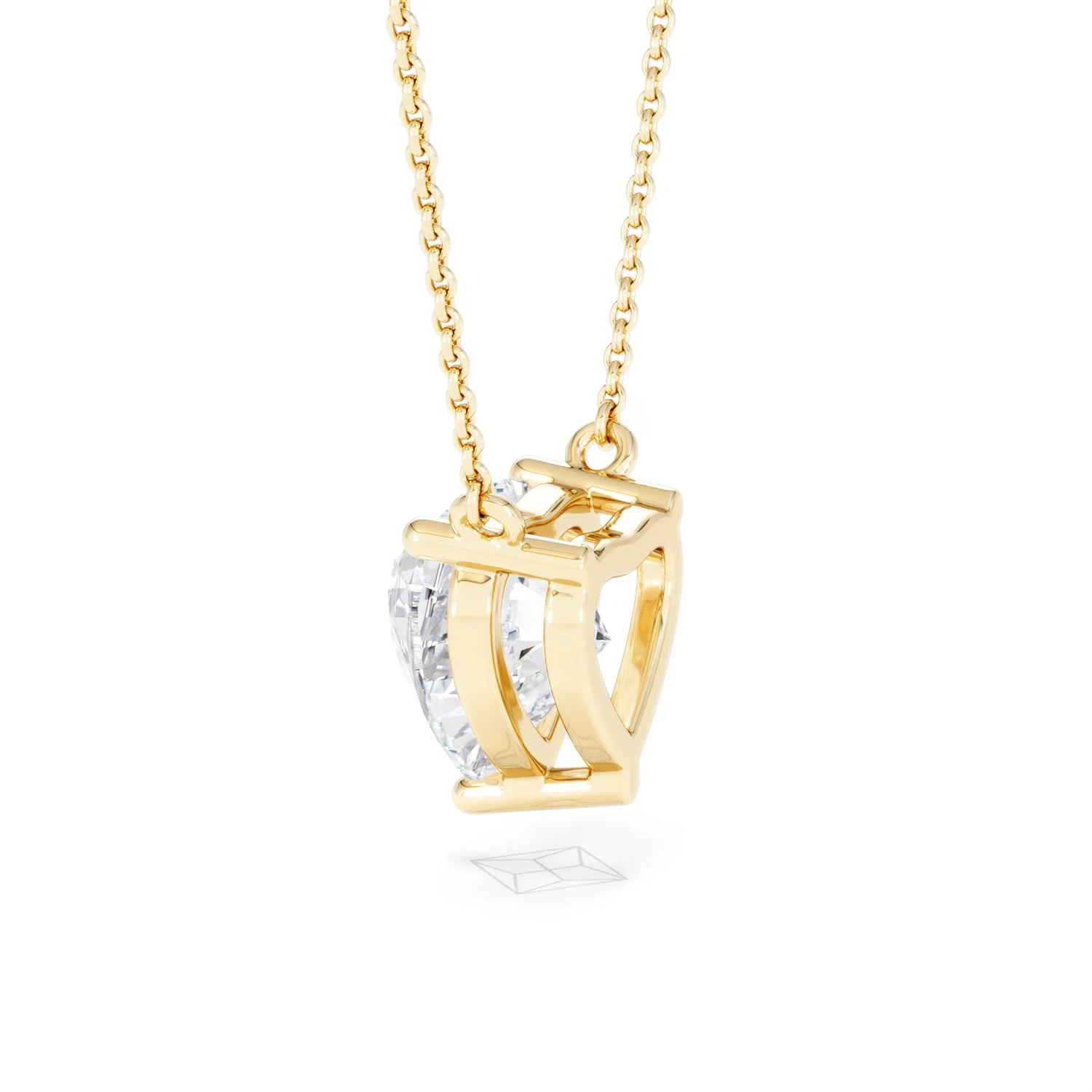 Wanderlust 3.00ct Floating Heart Cut Lab Diamond Necklaces in 9K Yellow Gold - Image 64
