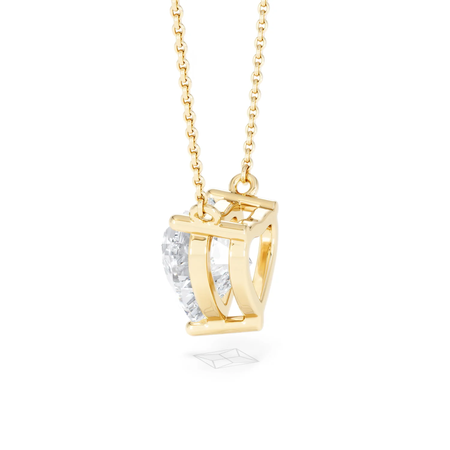 Wanderlust 3.00ct Floating Heart Cut Lab Diamond Necklaces in 9K Yellow Gold - Image 65