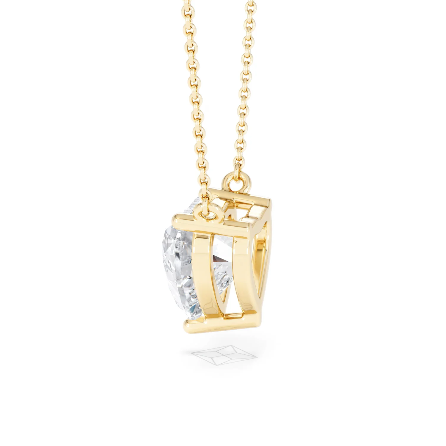 Wanderlust 3.00ct Floating Heart Cut Lab Diamond Necklaces in 9K Yellow Gold - Image 66