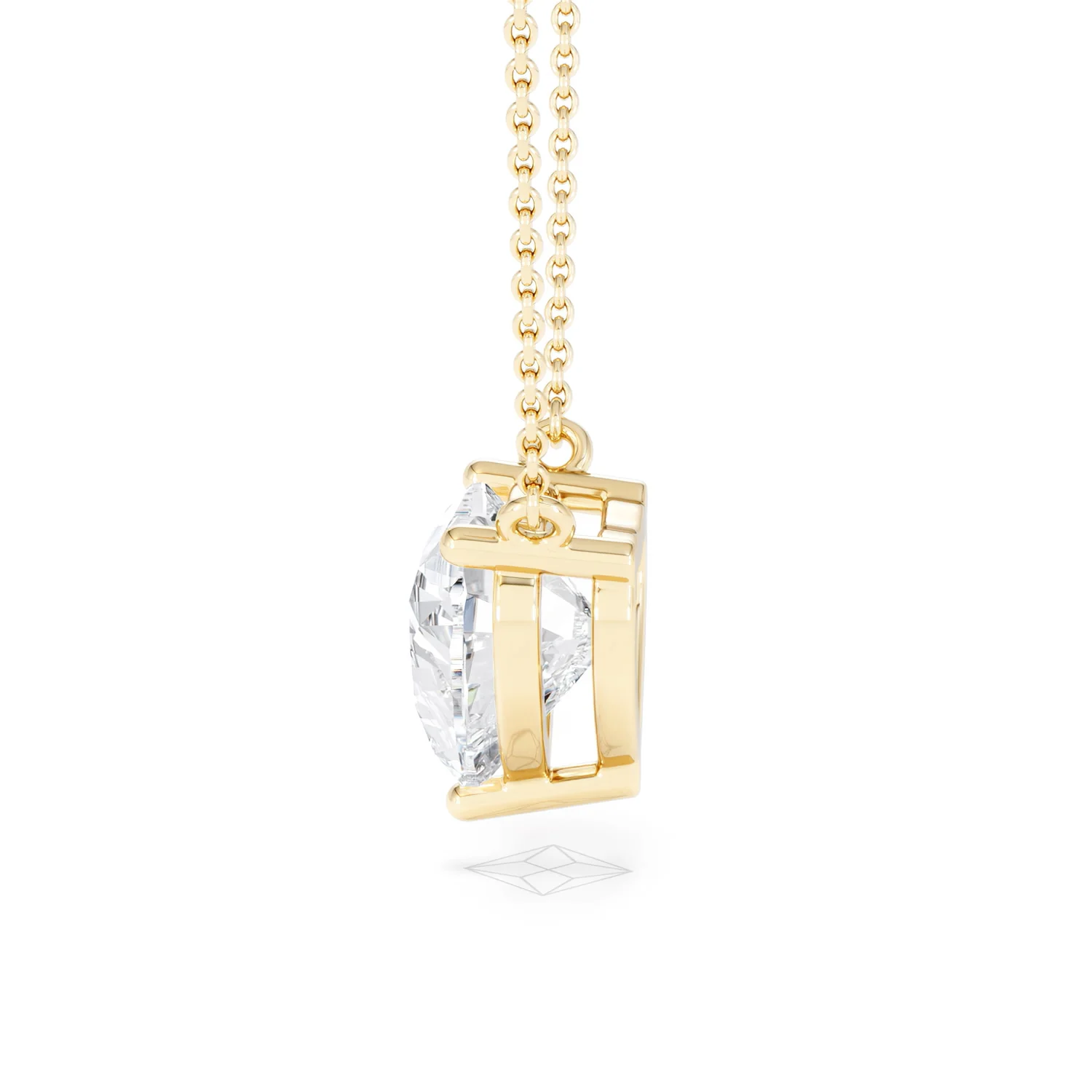 Wanderlust 3.00ct Floating Heart Cut Lab Diamond Necklaces in 9K Yellow Gold - Image 68