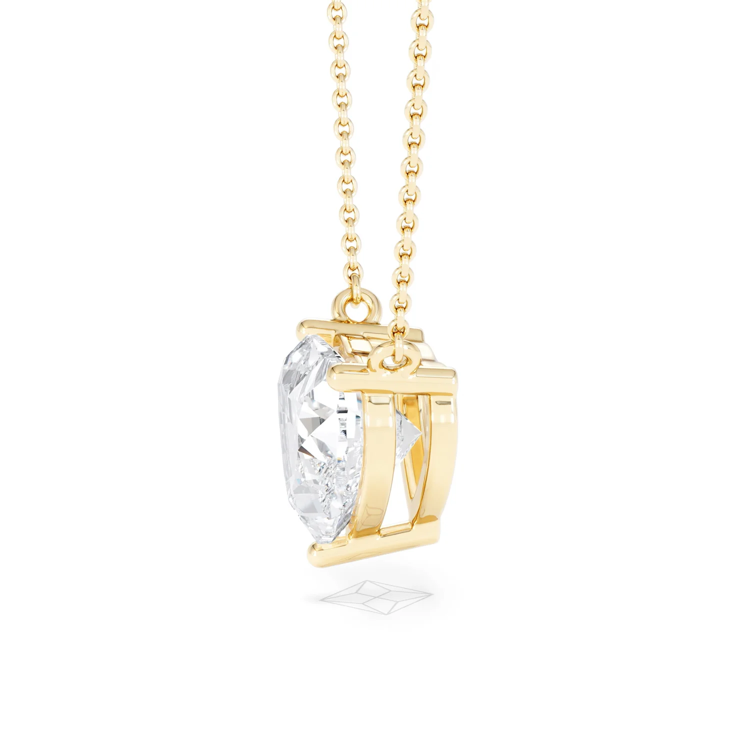 Wanderlust 3.00ct Floating Heart Cut Lab Diamond Necklaces in 9K Yellow Gold - Image 71