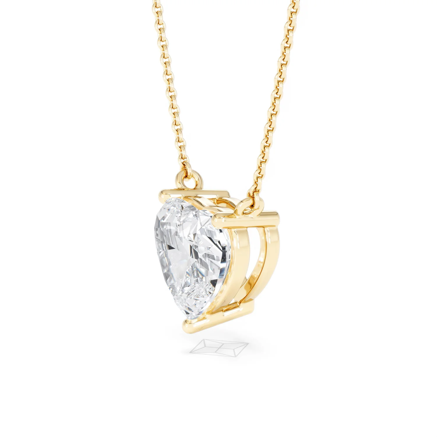 Wanderlust 3.00ct Floating Heart Cut Lab Diamond Necklaces in 9K Yellow Gold - Image 75