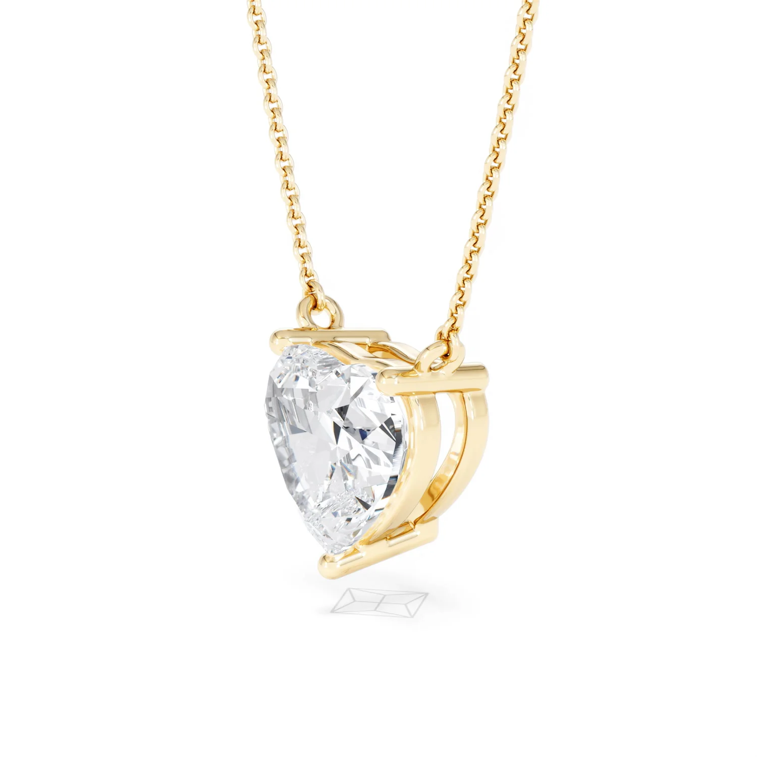 Wanderlust 3.00ct Floating Heart Cut Lab Diamond Necklaces in 9K Yellow Gold - Image 76