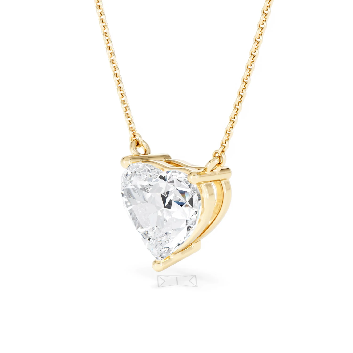 Wanderlust 3.00ct Floating Heart Cut Lab Diamond Necklaces in 9K Yellow Gold - Image 79