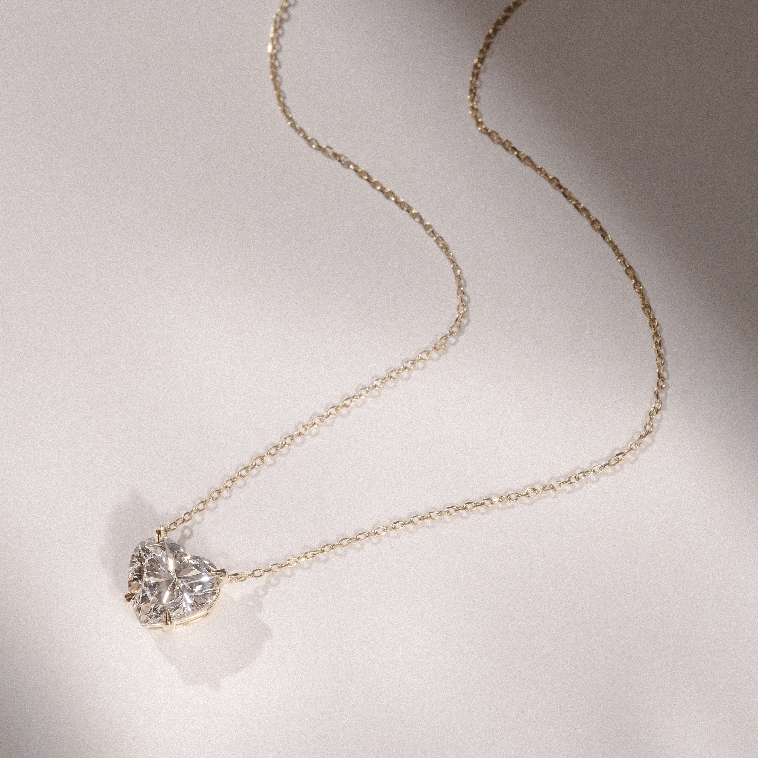 Wanderlust 3.00ct Floating Heart Cut Lab Diamond Necklaces in 9K Yellow Gold - Image 8