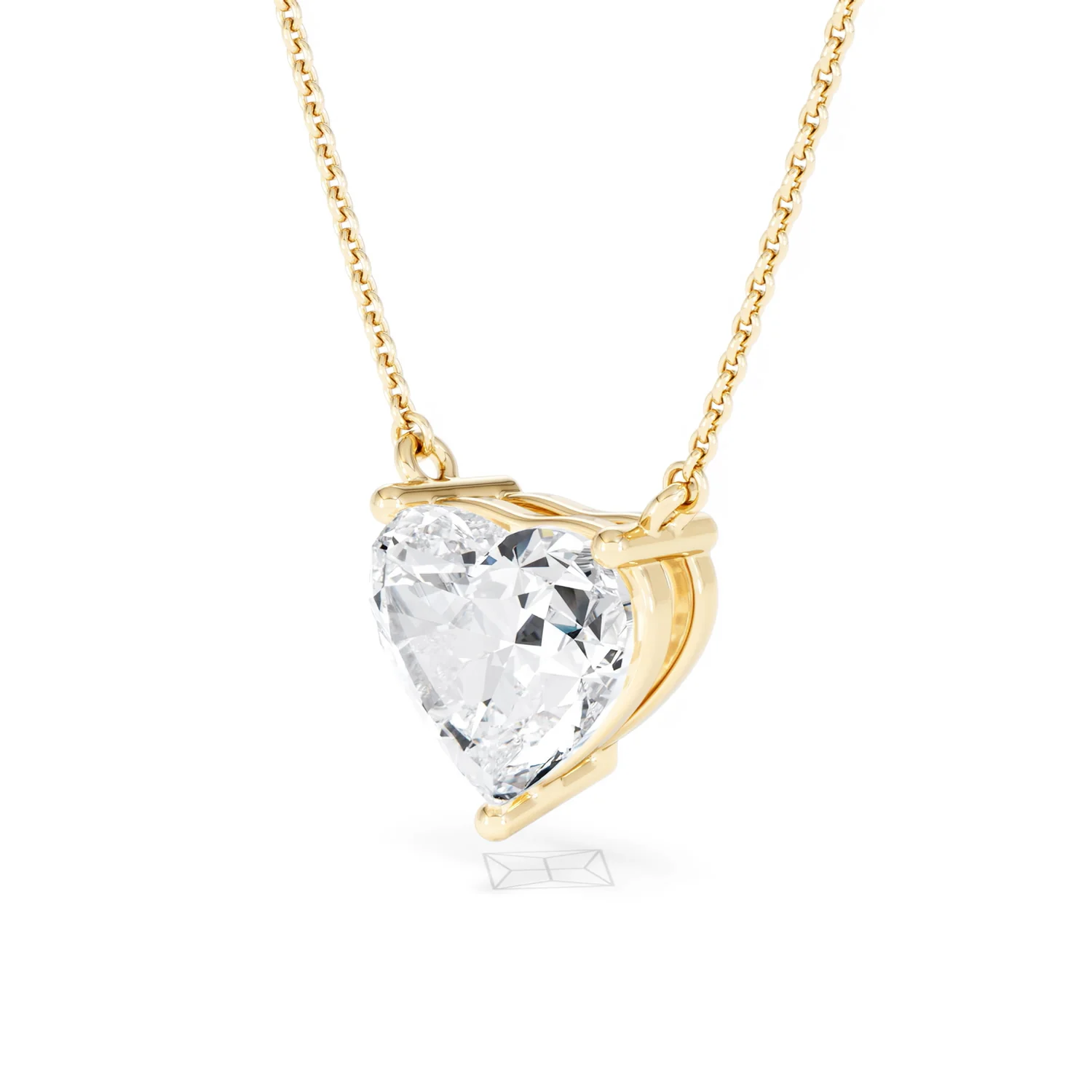 Wanderlust 3.00ct Floating Heart Cut Lab Diamond Necklaces in 9K Yellow Gold - Image 80