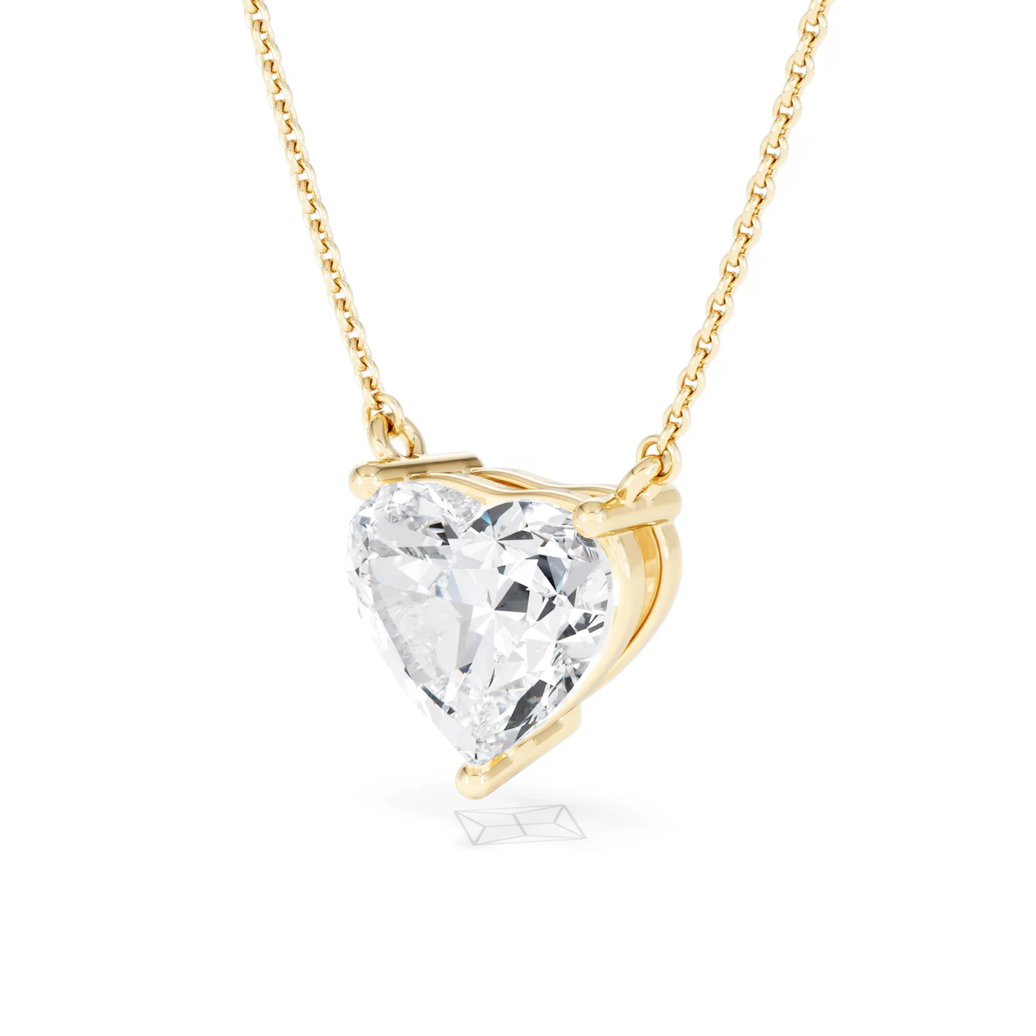 Wanderlust 3.00ct Floating Heart Cut Lab Diamond Necklaces in 9K Yellow Gold - Image 81