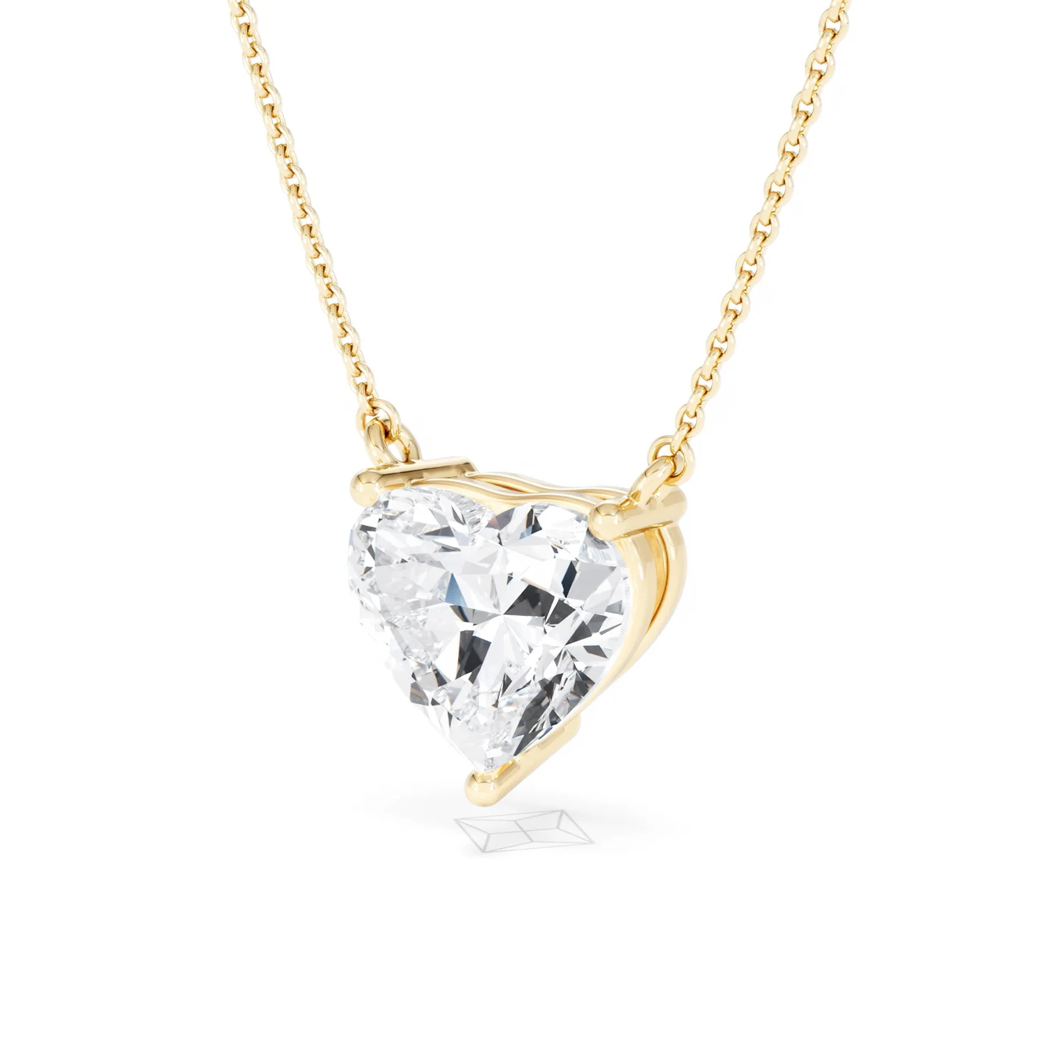 Wanderlust 3.00ct Floating Heart Cut Lab Diamond Necklaces in 9K Yellow Gold - Image 82