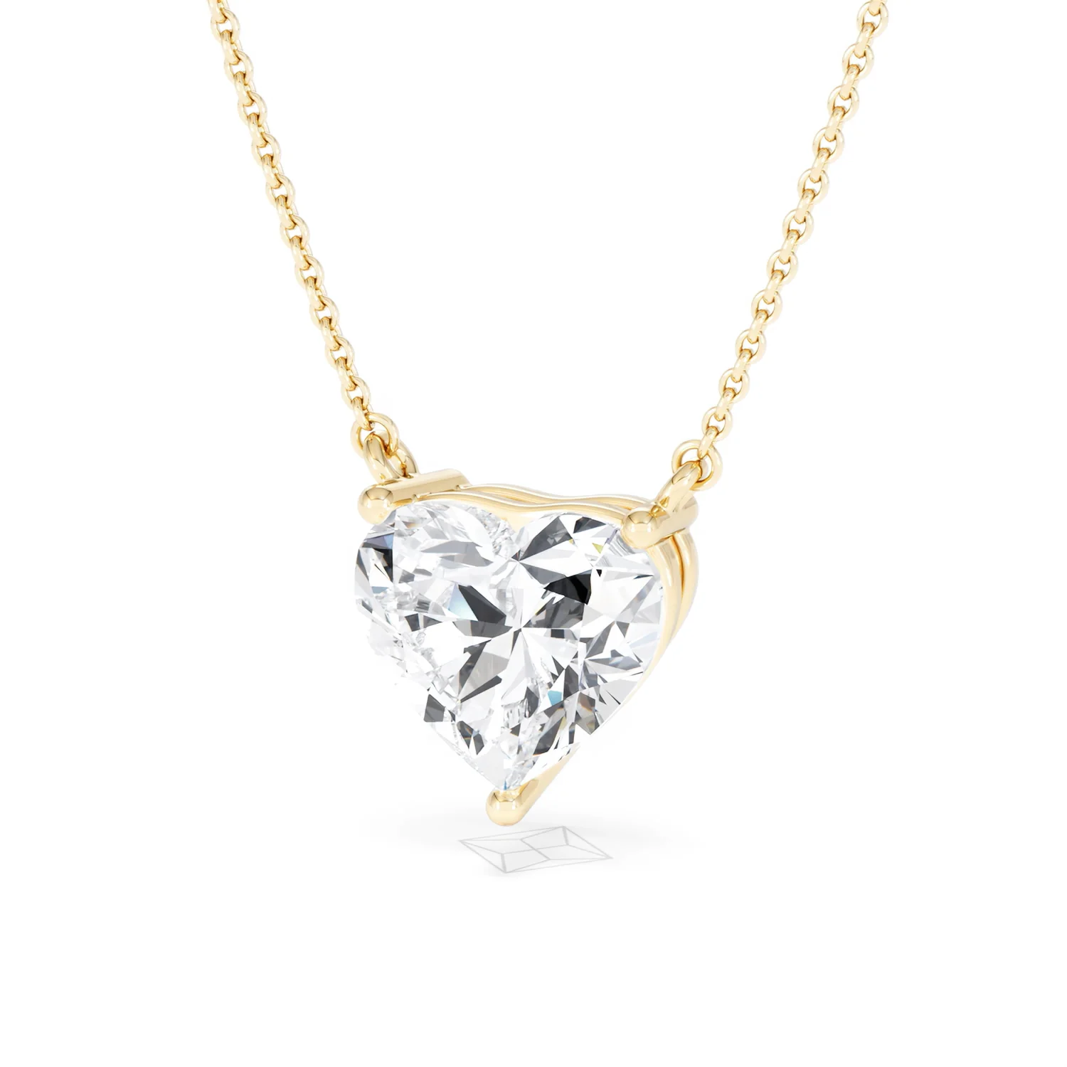 Wanderlust 3.00ct Floating Heart Cut Lab Diamond Necklaces in 9K Yellow Gold - Image 84