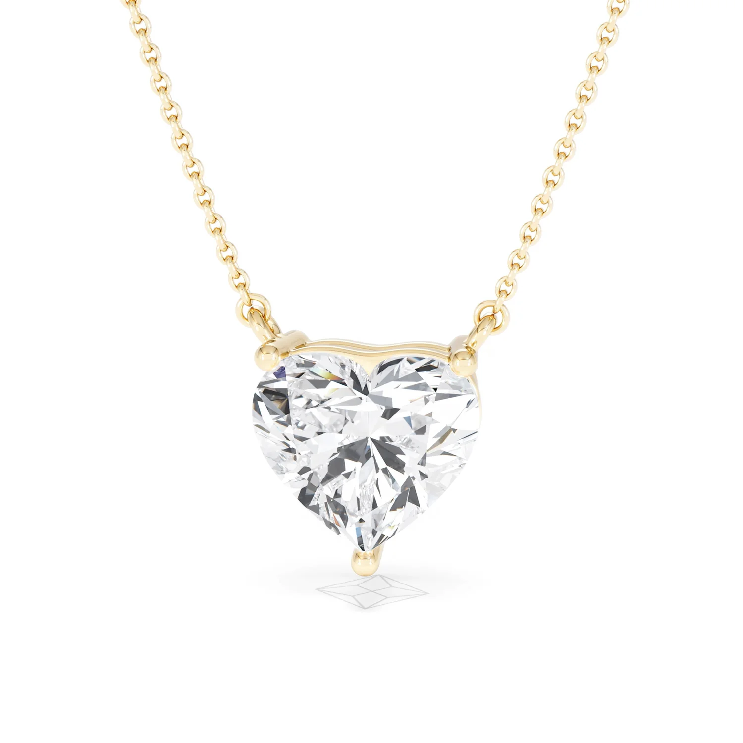 Wanderlust 3.00ct Floating Heart Cut Lab Diamond Necklaces in 9K Yellow Gold - Image 87