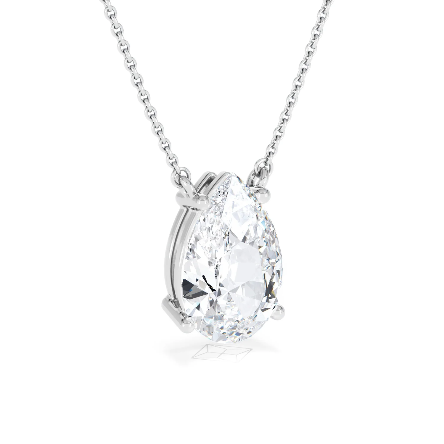 Wanderlust 3.00ct Floating Pear Cut Lab Diamond Necklaces in 9K White Gold - Image 15