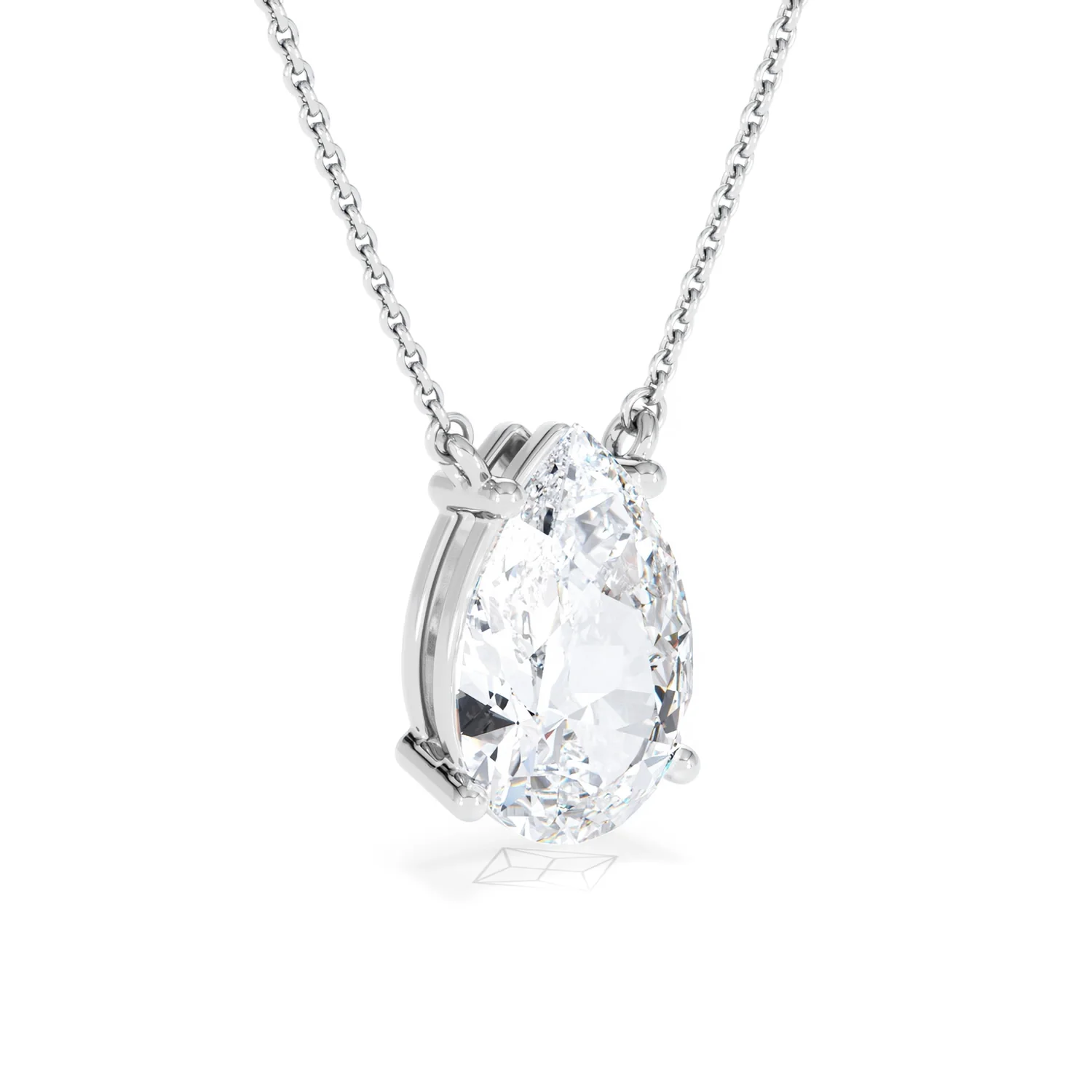 Wanderlust 3.00ct Floating Pear Cut Lab Diamond Necklaces in 9K White Gold - Image 16