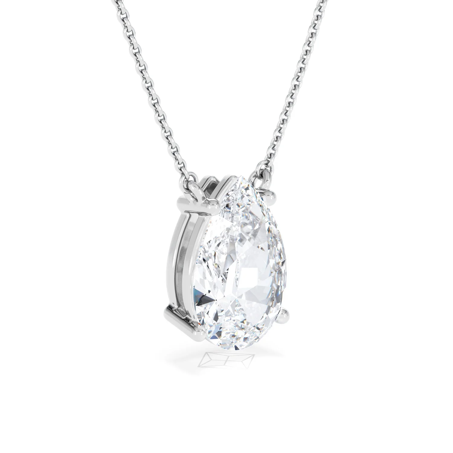 Wanderlust 3.00ct Floating Pear Cut Lab Diamond Necklaces in 9K White Gold - Image 17