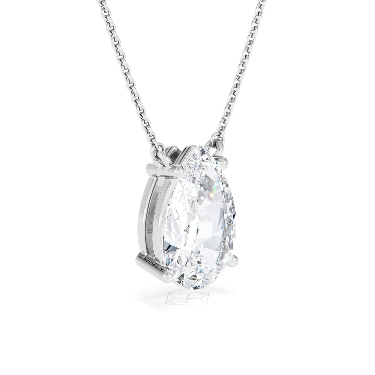 Wanderlust 3.00ct Floating Pear Cut Lab Diamond Necklaces in 9K White Gold - Image 18