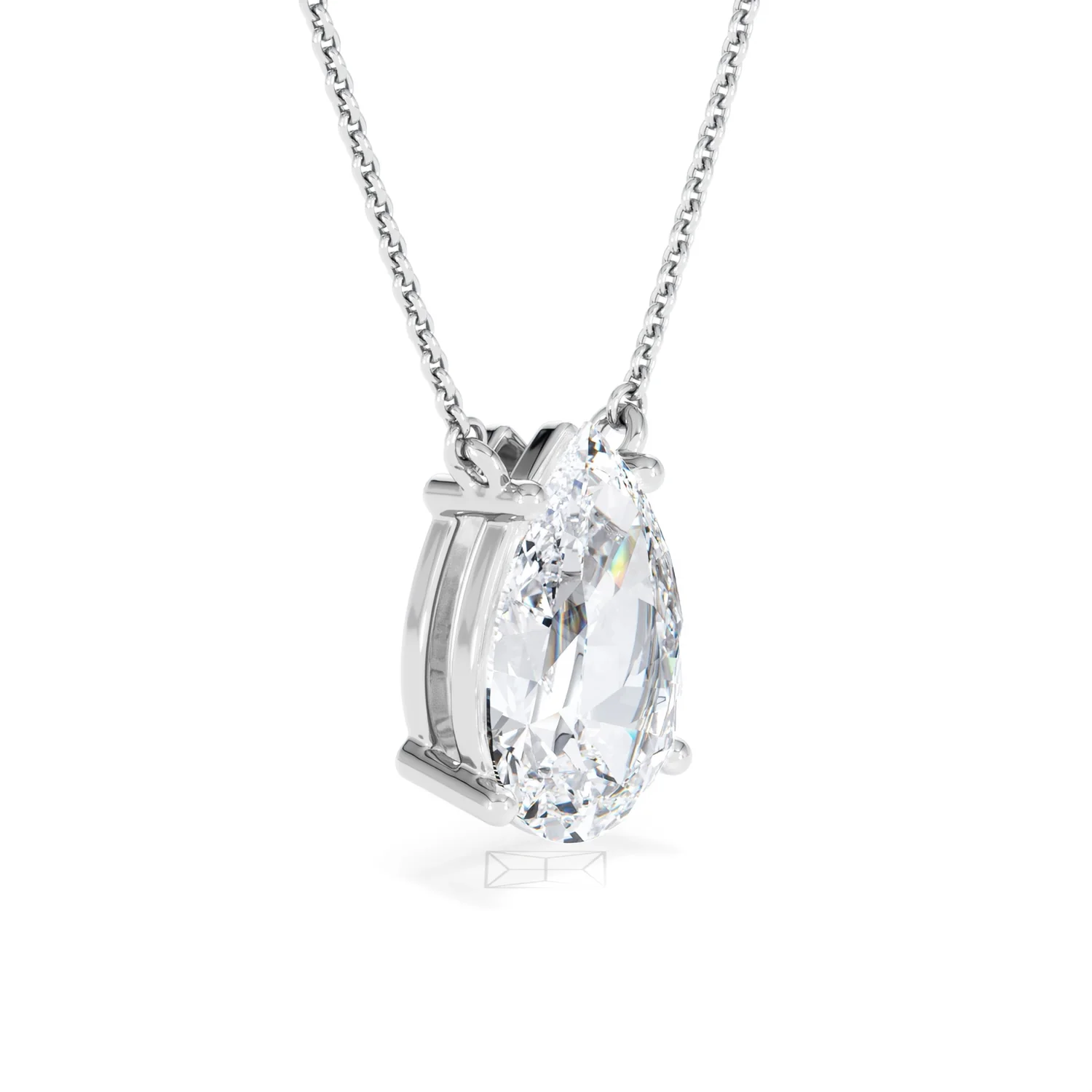 Wanderlust 3.00ct Floating Pear Cut Lab Diamond Necklaces in 9K White Gold - Image 19