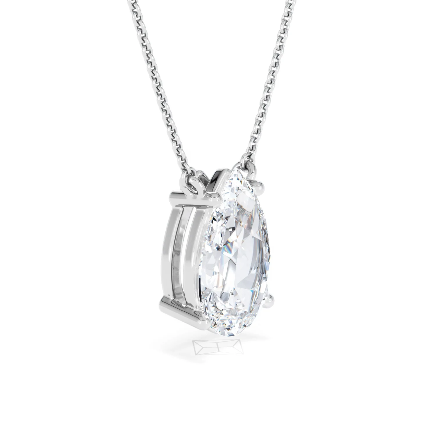 Wanderlust 3.00ct Floating Pear Cut Lab Diamond Necklaces in 9K White Gold - Image 20