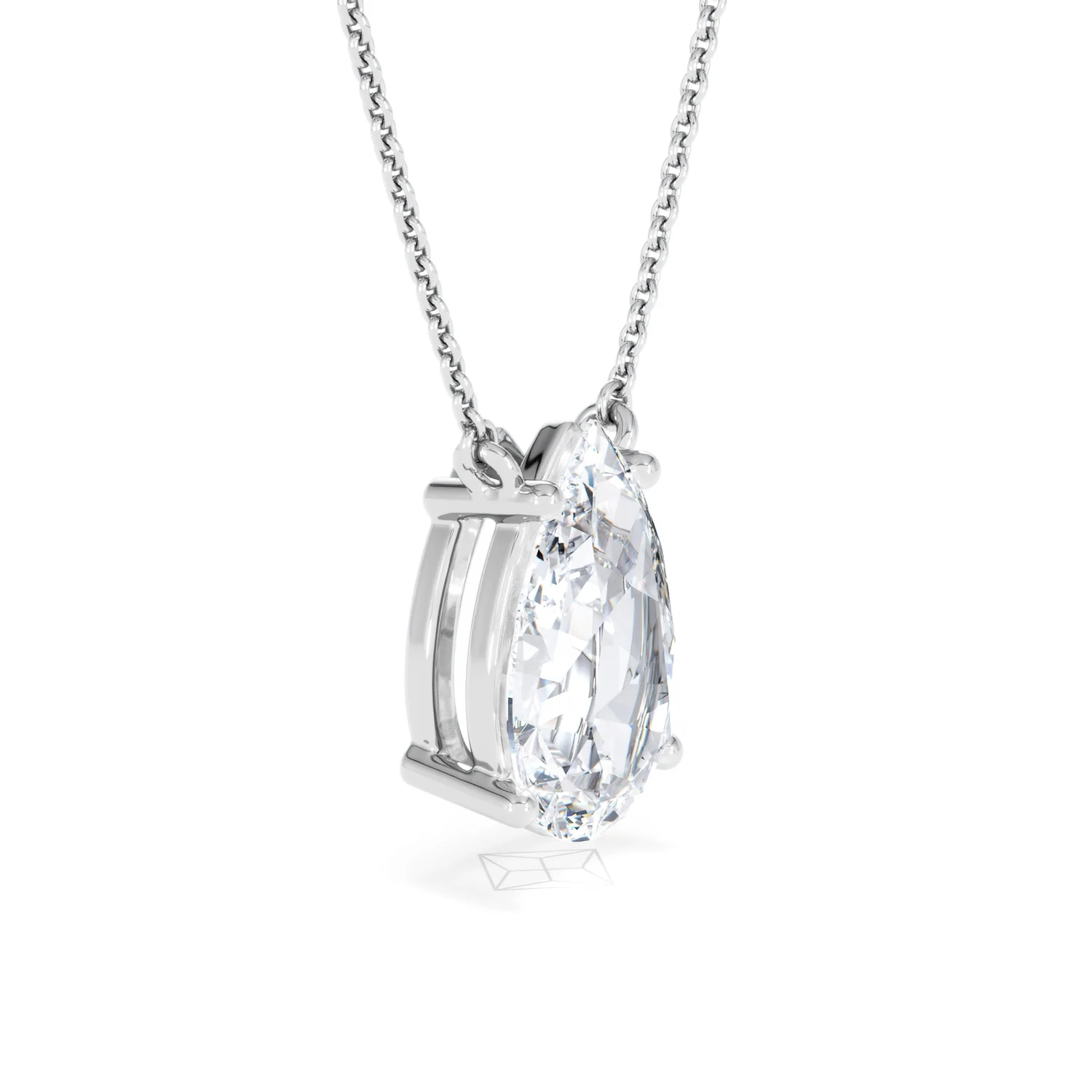 Wanderlust 3.00ct Floating Pear Cut Lab Diamond Necklaces in 9K White Gold - Image 21