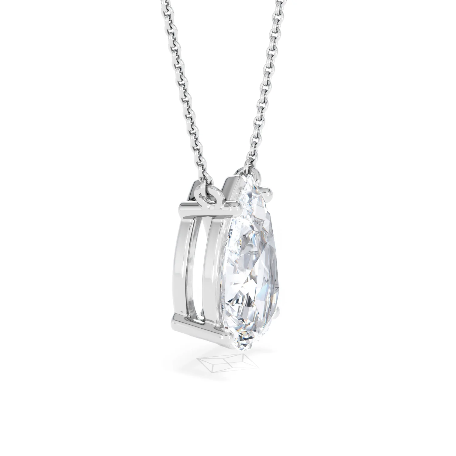 Wanderlust 3.00ct Floating Pear Cut Lab Diamond Necklaces in 9K White Gold - Image 23