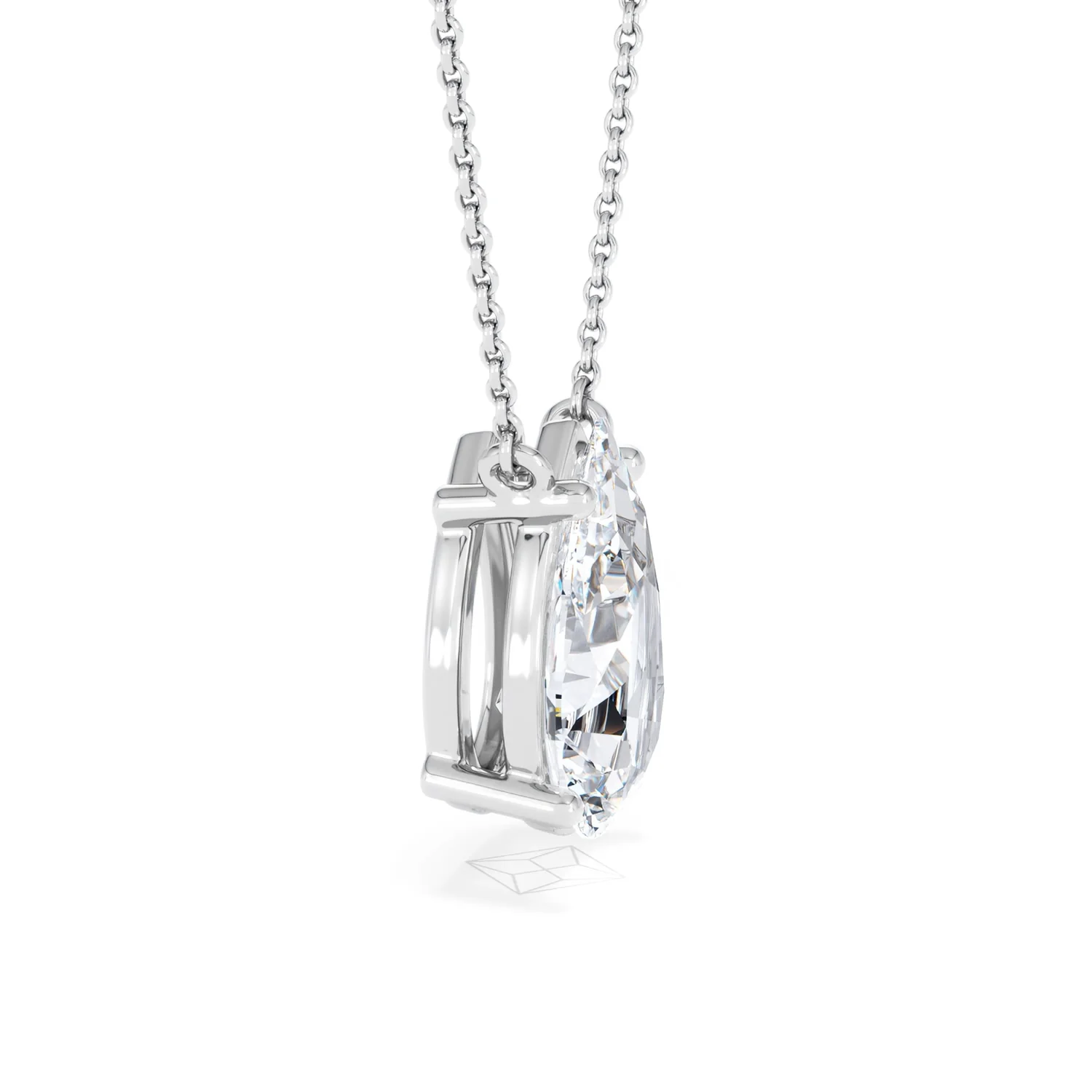 Wanderlust 3.00ct Floating Pear Cut Lab Diamond Necklaces in 9K White Gold - Image 25