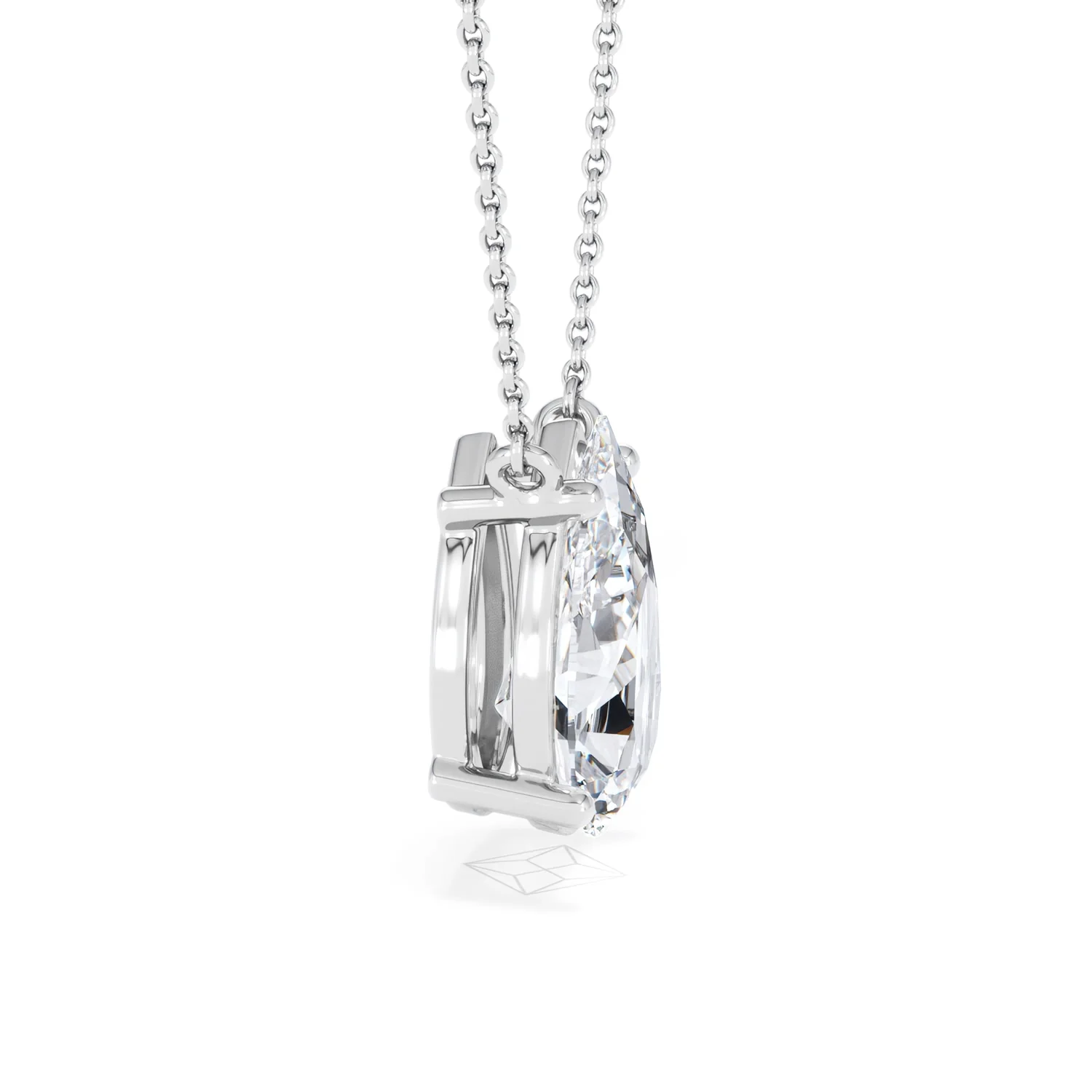 Wanderlust 3.00ct Floating Pear Cut Lab Diamond Necklaces in 9K White Gold - Image 26