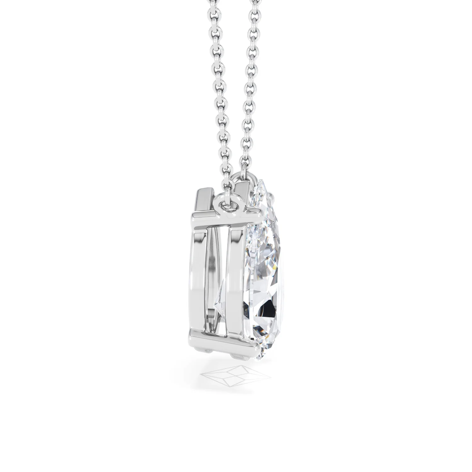 Wanderlust 3.00ct Floating Pear Cut Lab Diamond Necklaces in 9K White Gold - Image 27