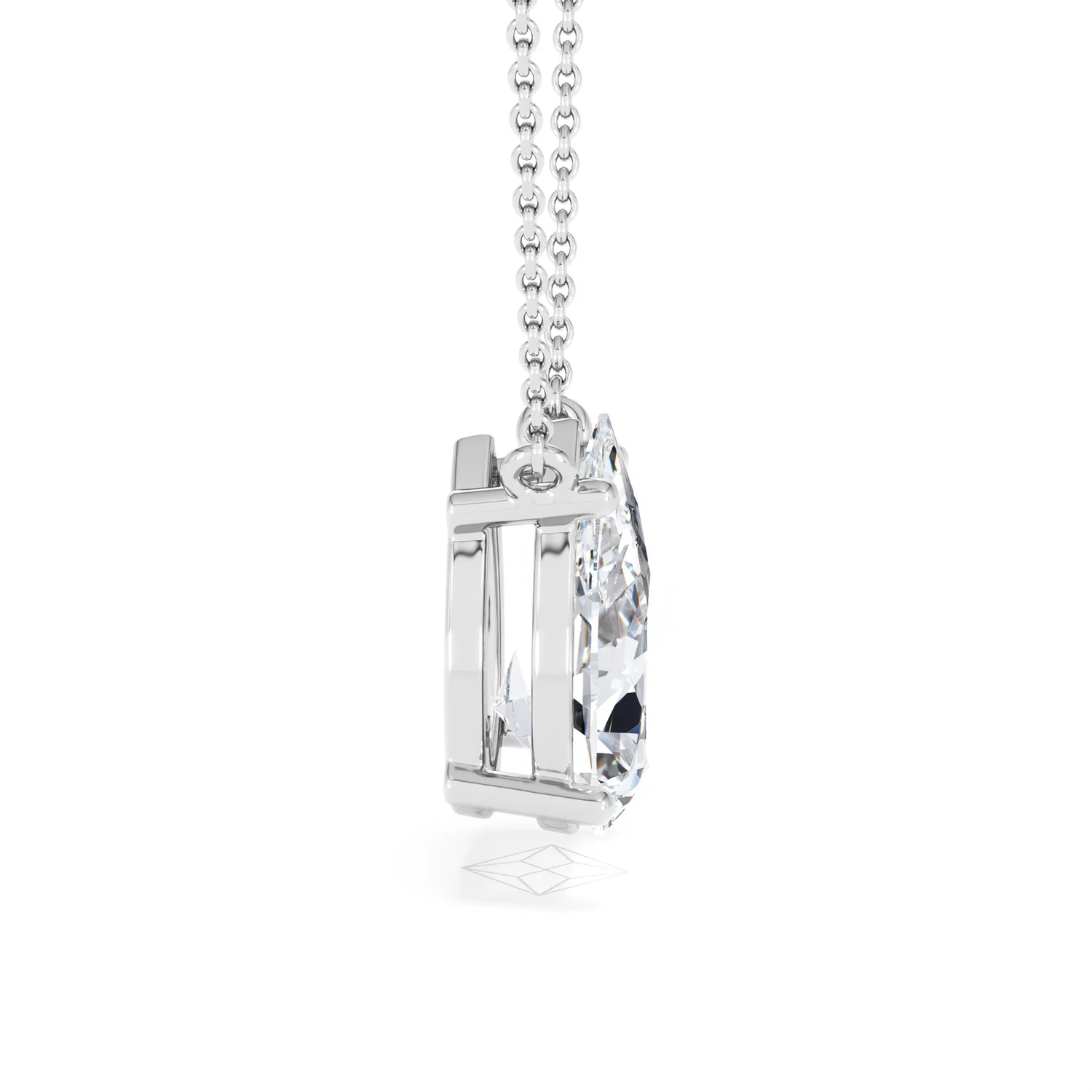 Wanderlust 3.00ct Floating Pear Cut Lab Diamond Necklaces in 9K White Gold - Image 28