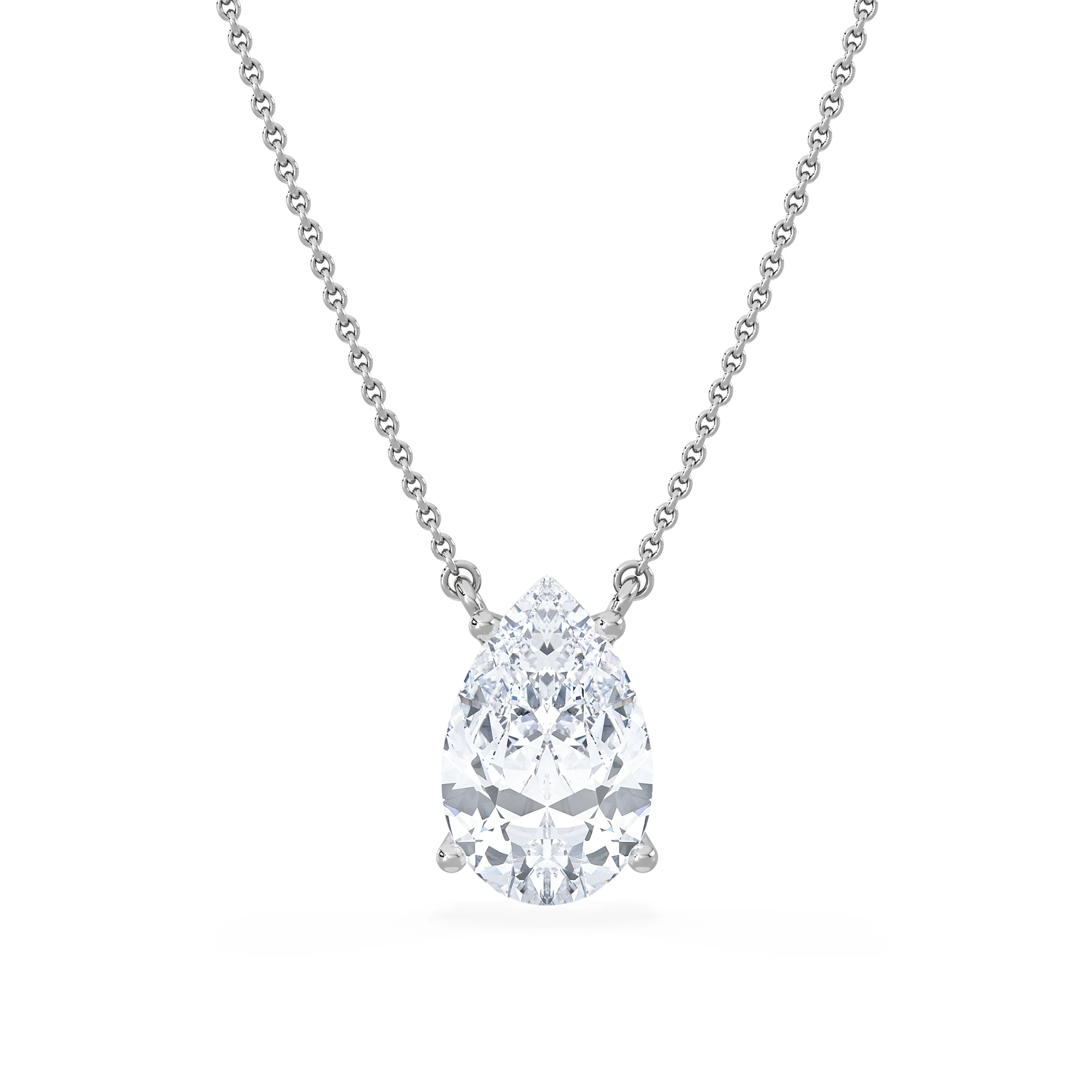 Wanderlust 3.00ct Floating Pear Cut Lab Diamond Necklaces in 9K White Gold - Image 3