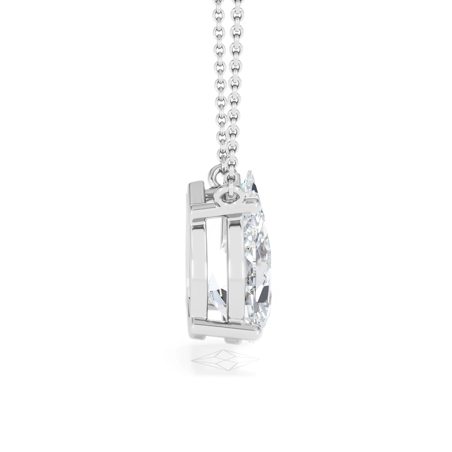 Wanderlust 3.00ct Floating Pear Cut Lab Diamond Necklaces in 9K White Gold - Image 30