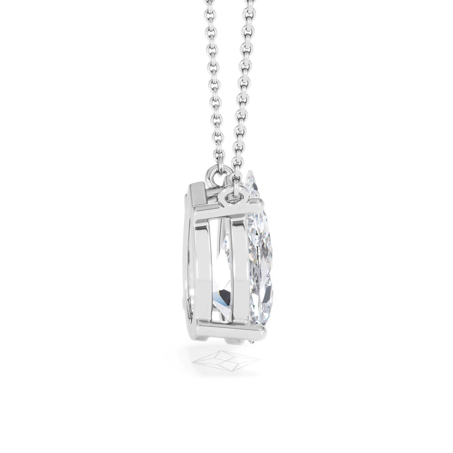 Wanderlust 3.00ct Floating Pear Cut Lab Diamond Necklaces in 9K White Gold - Image 31