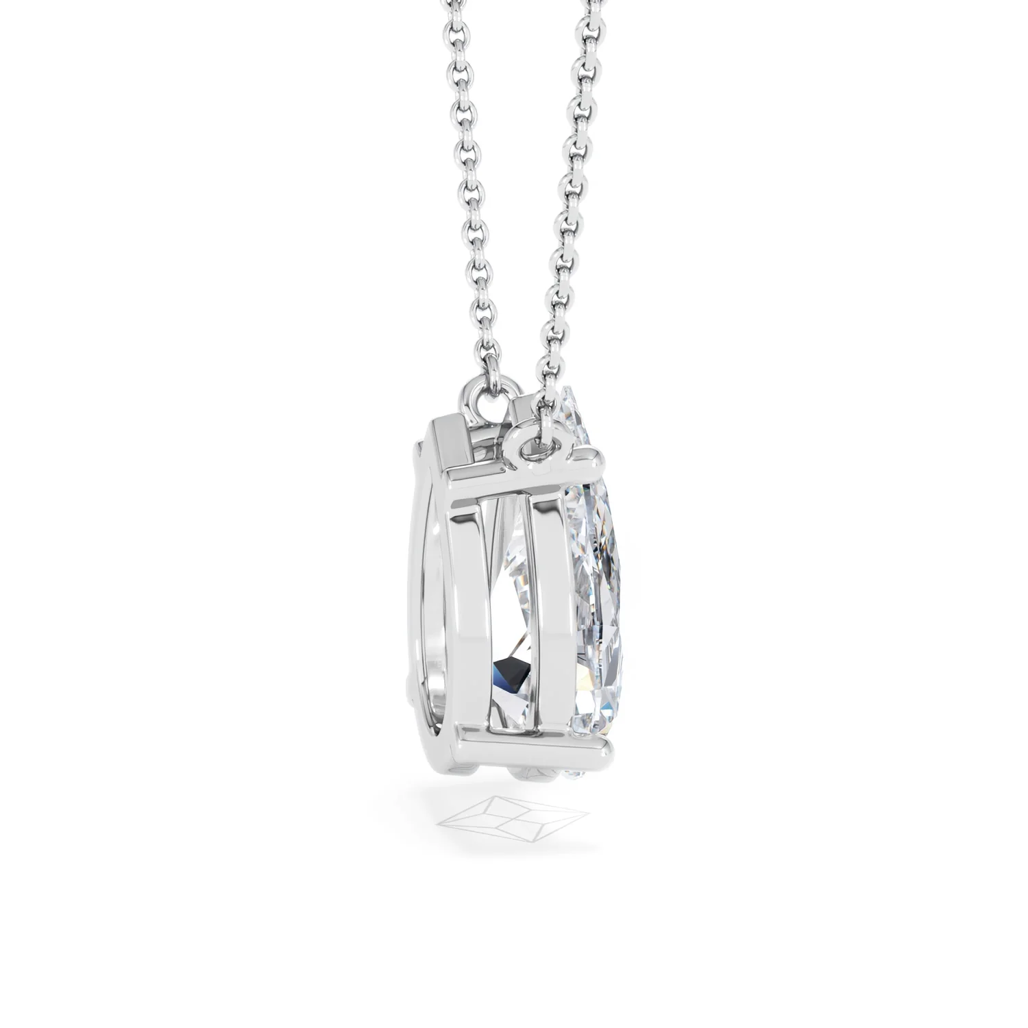 Wanderlust 3.00ct Floating Pear Cut Lab Diamond Necklaces in 9K White Gold - Image 32