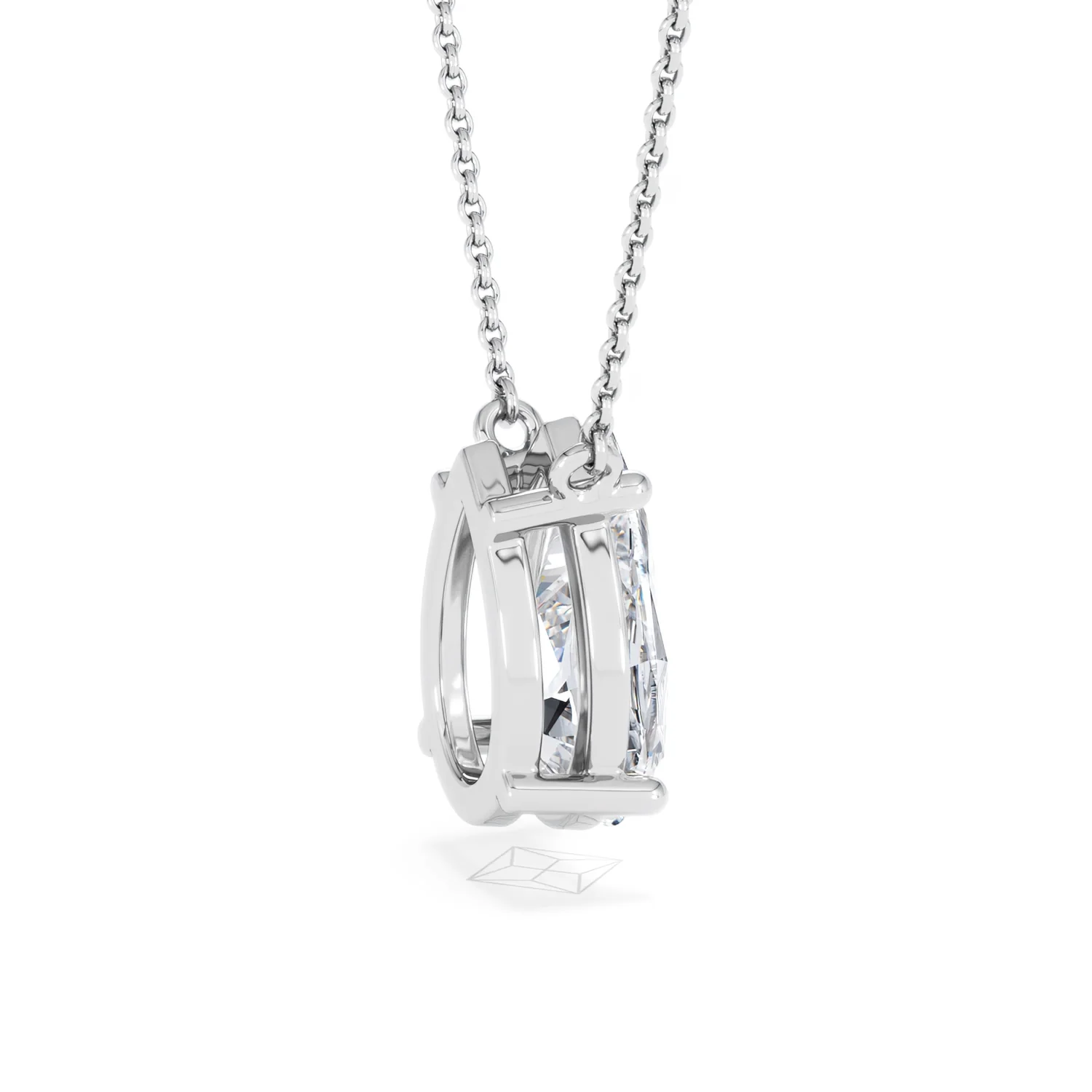 Wanderlust 3.00ct Floating Pear Cut Lab Diamond Necklaces in 9K White Gold - Image 34