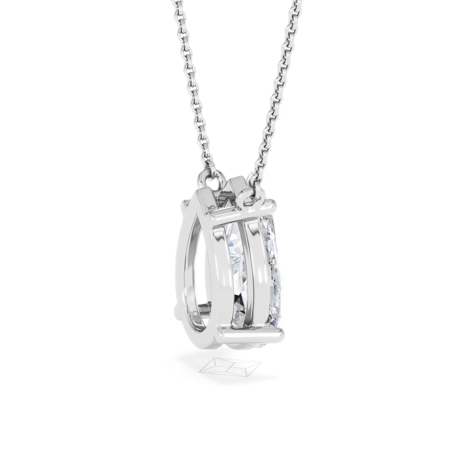 Wanderlust 3.00ct Floating Pear Cut Lab Diamond Necklaces in 9K White Gold - Image 35