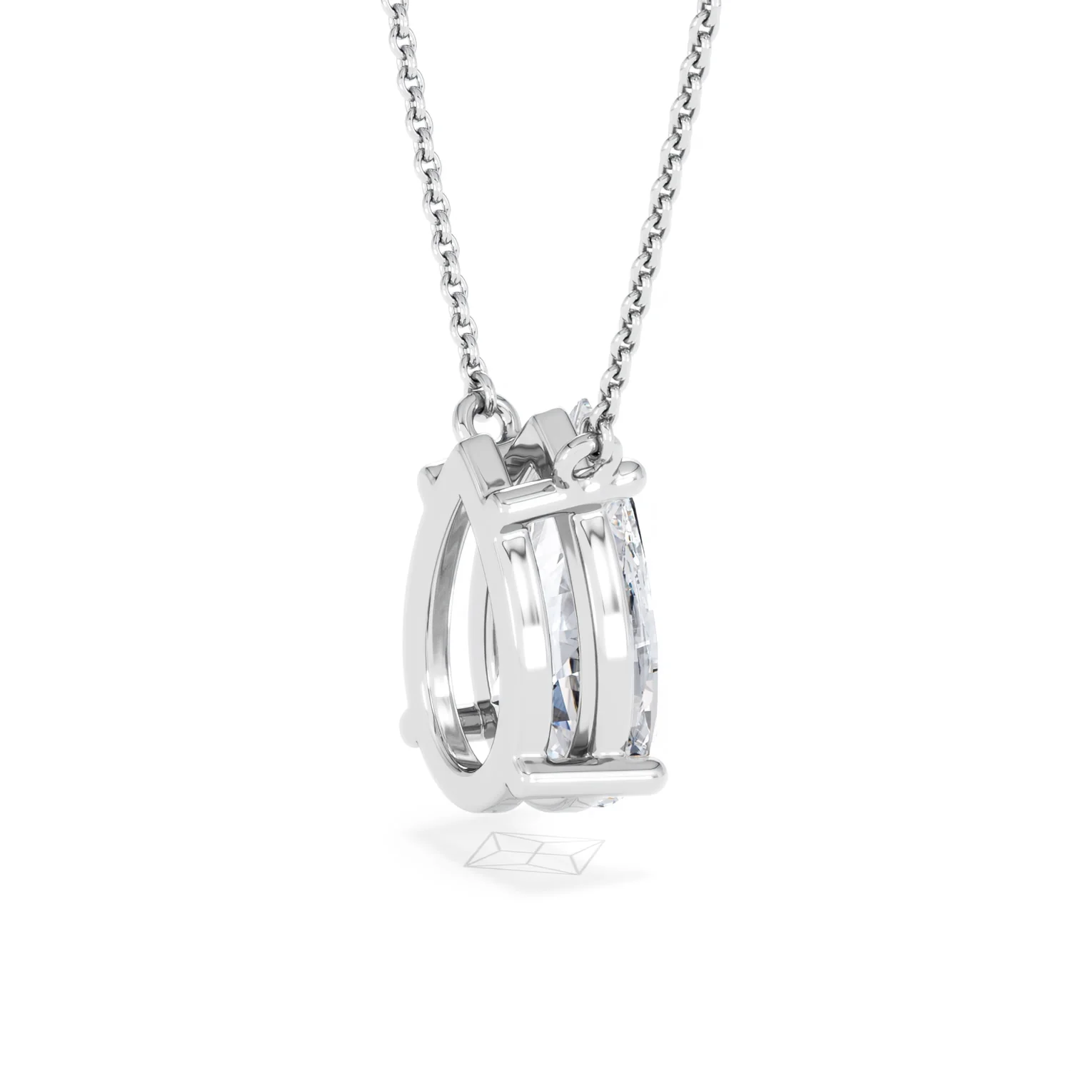 Wanderlust 3.00ct Floating Pear Cut Lab Diamond Necklaces in 9K White Gold - Image 36